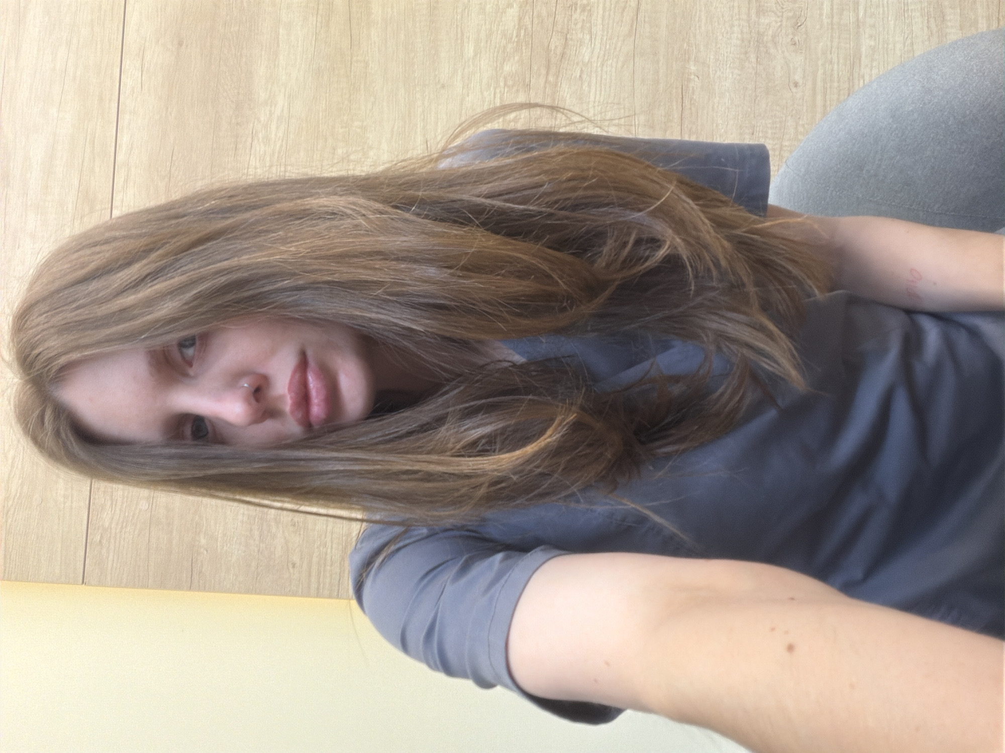 Healthcare worker takes selfies at Moscow medical facility