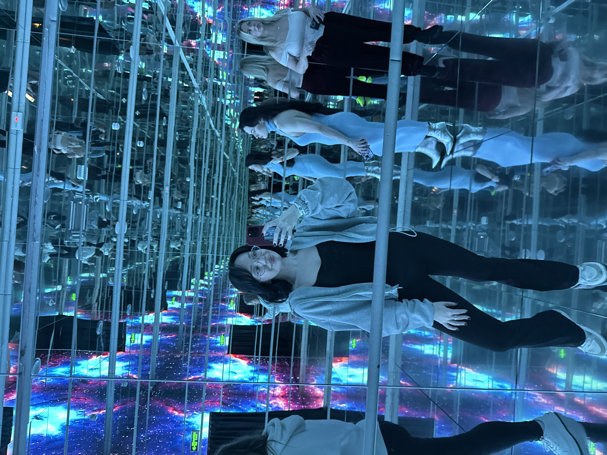 Visitors explore cosmic-themed mirror maze in Saint Petersburg