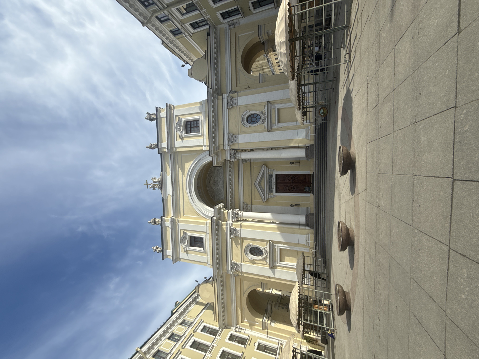 Morning views of ornate cathedral captured in Saint Petersburg