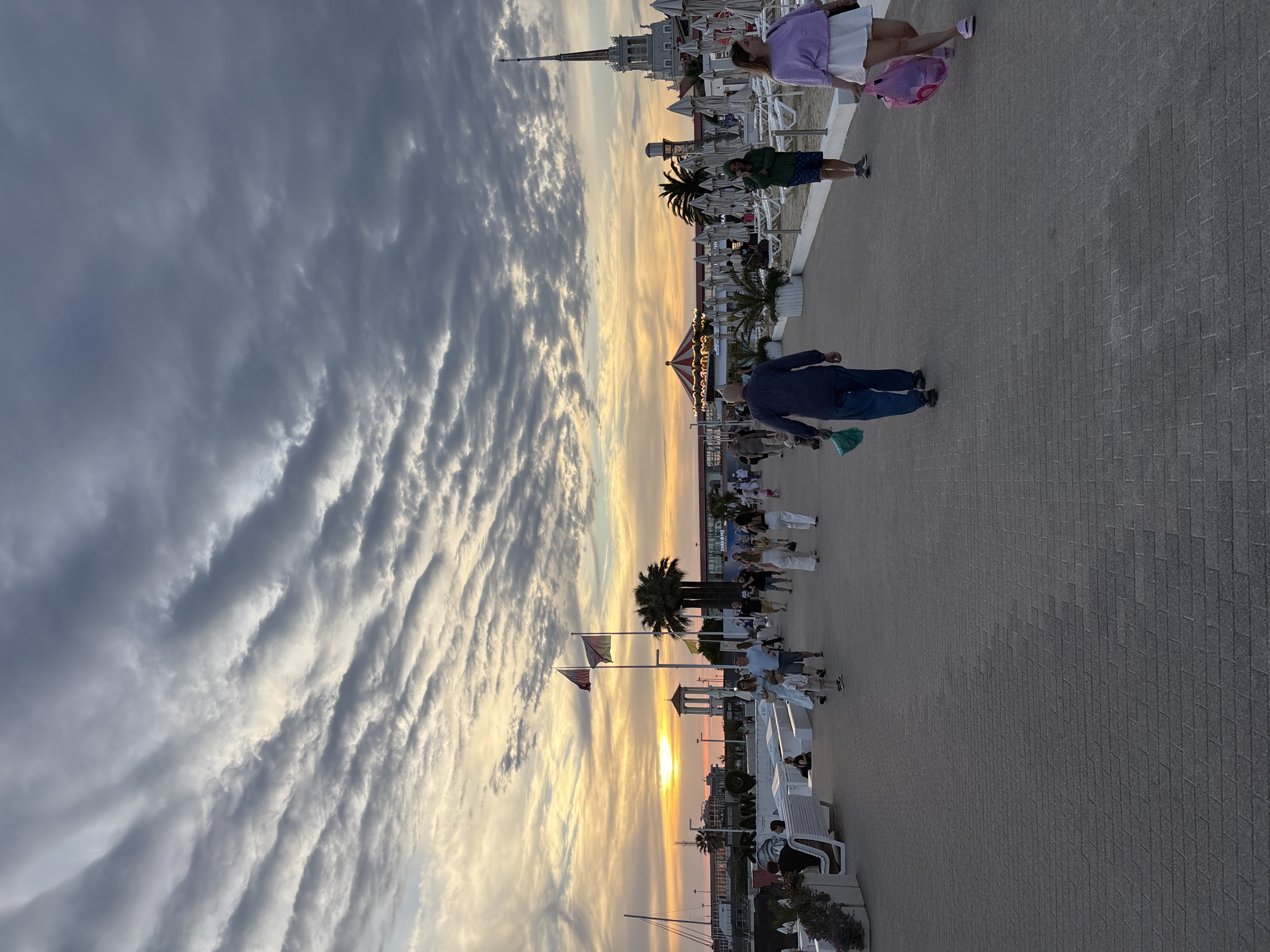 Sochi's Black Sea promenade at golden hour