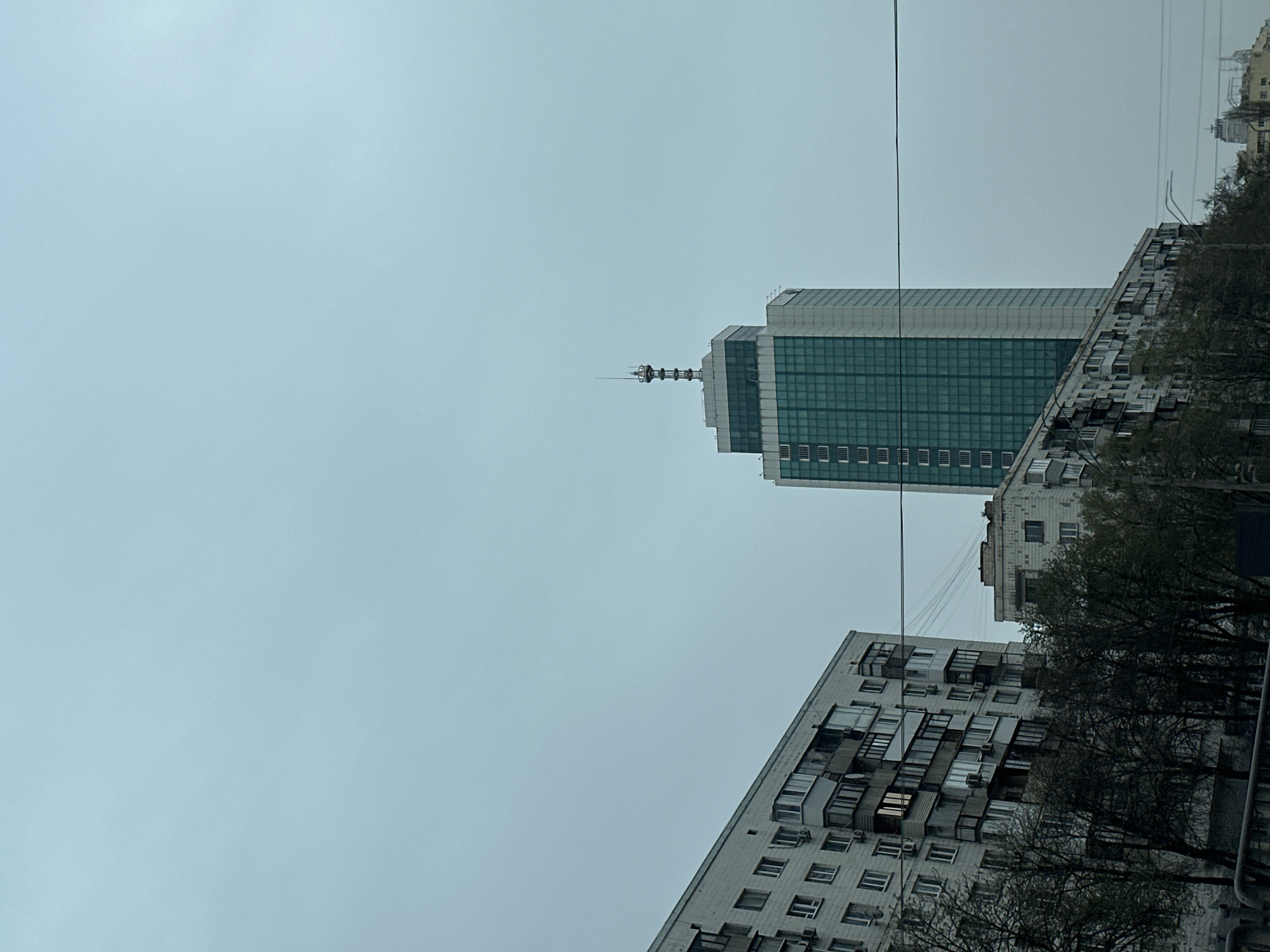Morning view captures Kyiv's mixed architecture and construction