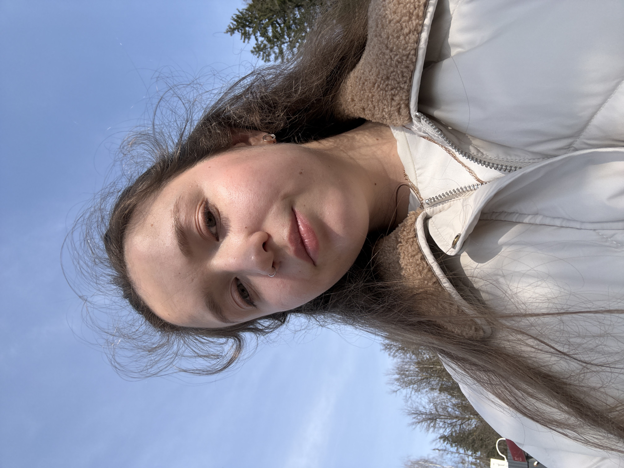 Woman takes selfie in Izhevsk, Russia