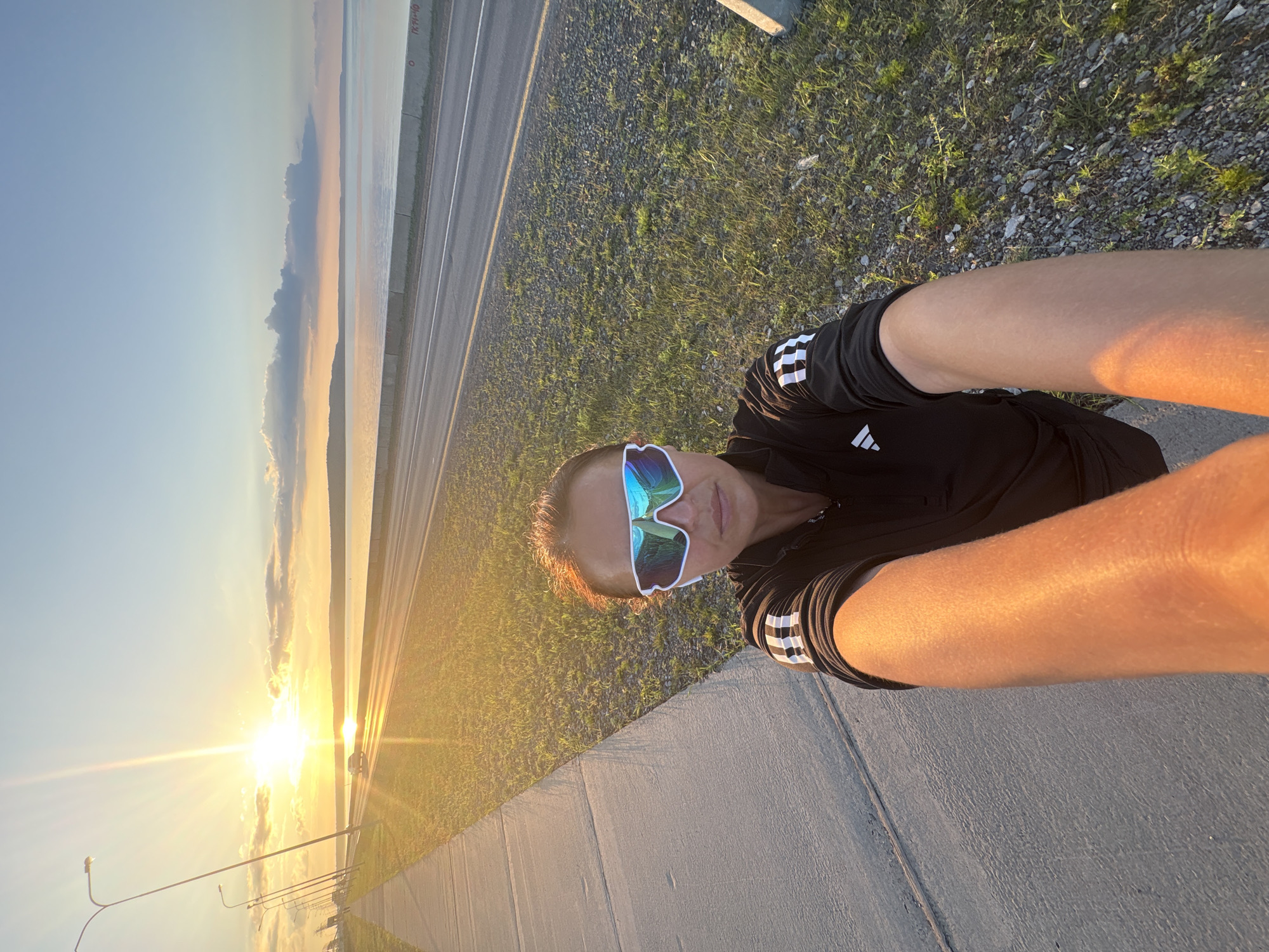 Sunset stroll and selfies along the Kama River embankment