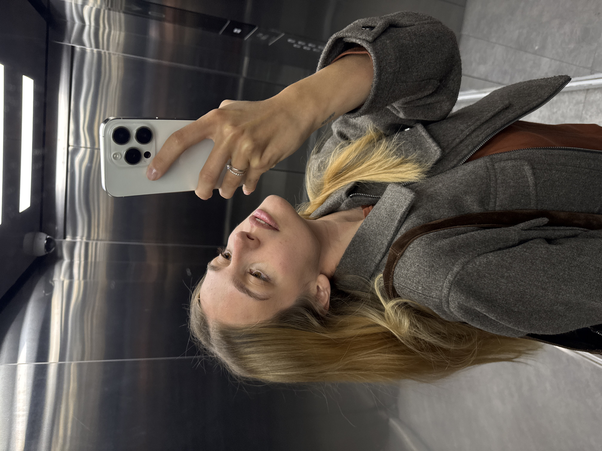Woman's morning routine documented across city locations
