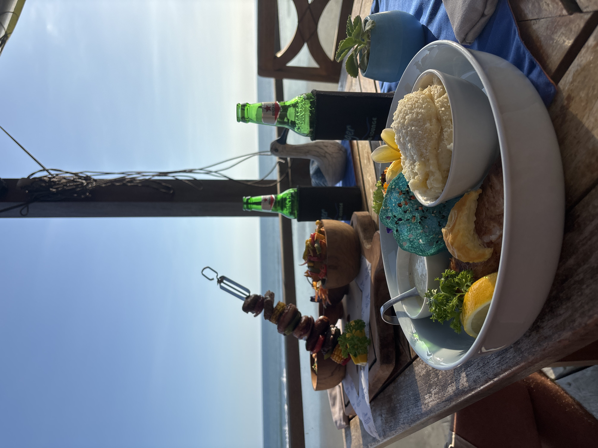 Beachfront dining experience documented in Tabanan, Indonesia