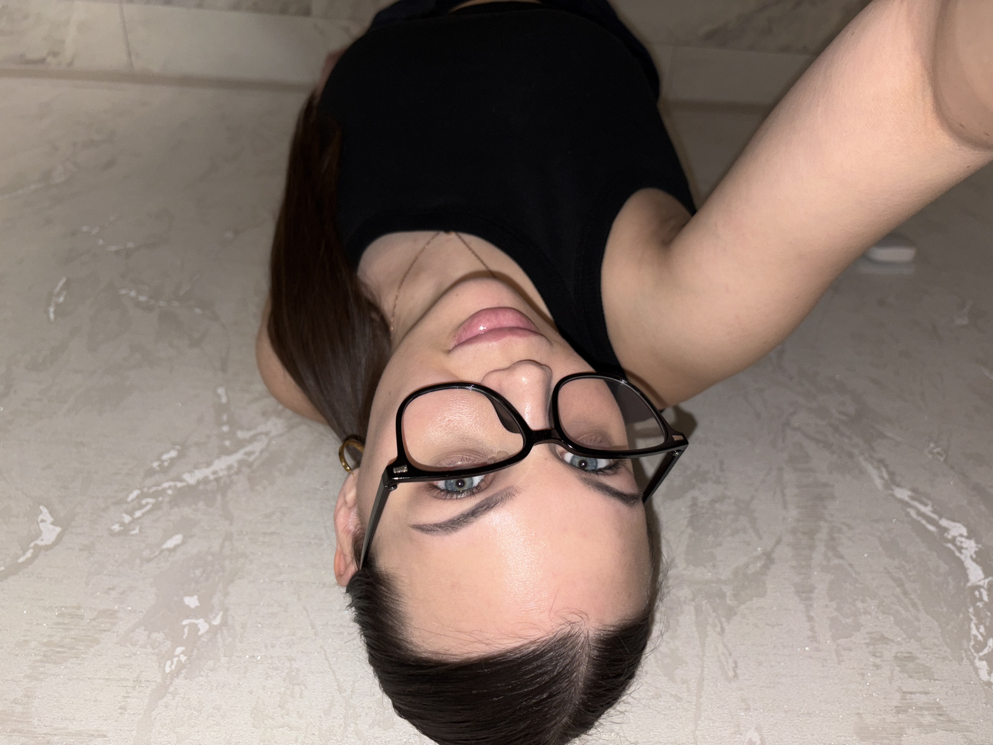 Woman takes selfies in mirror in Chaikovsky, Russia