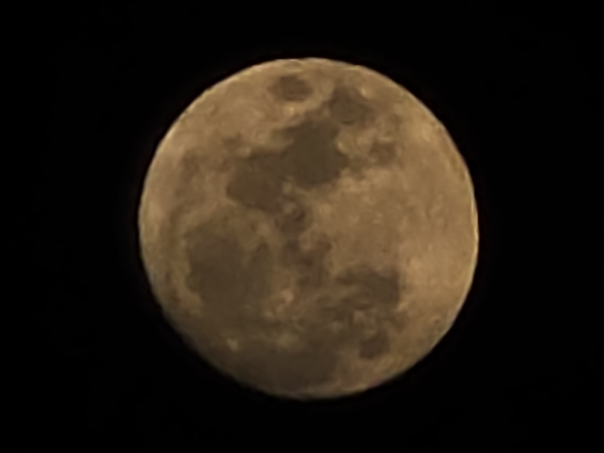 Full moon observed with visible surface details May 30
