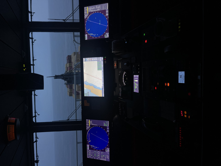 Ship bridge documented at sea near Löttorp, Sweden