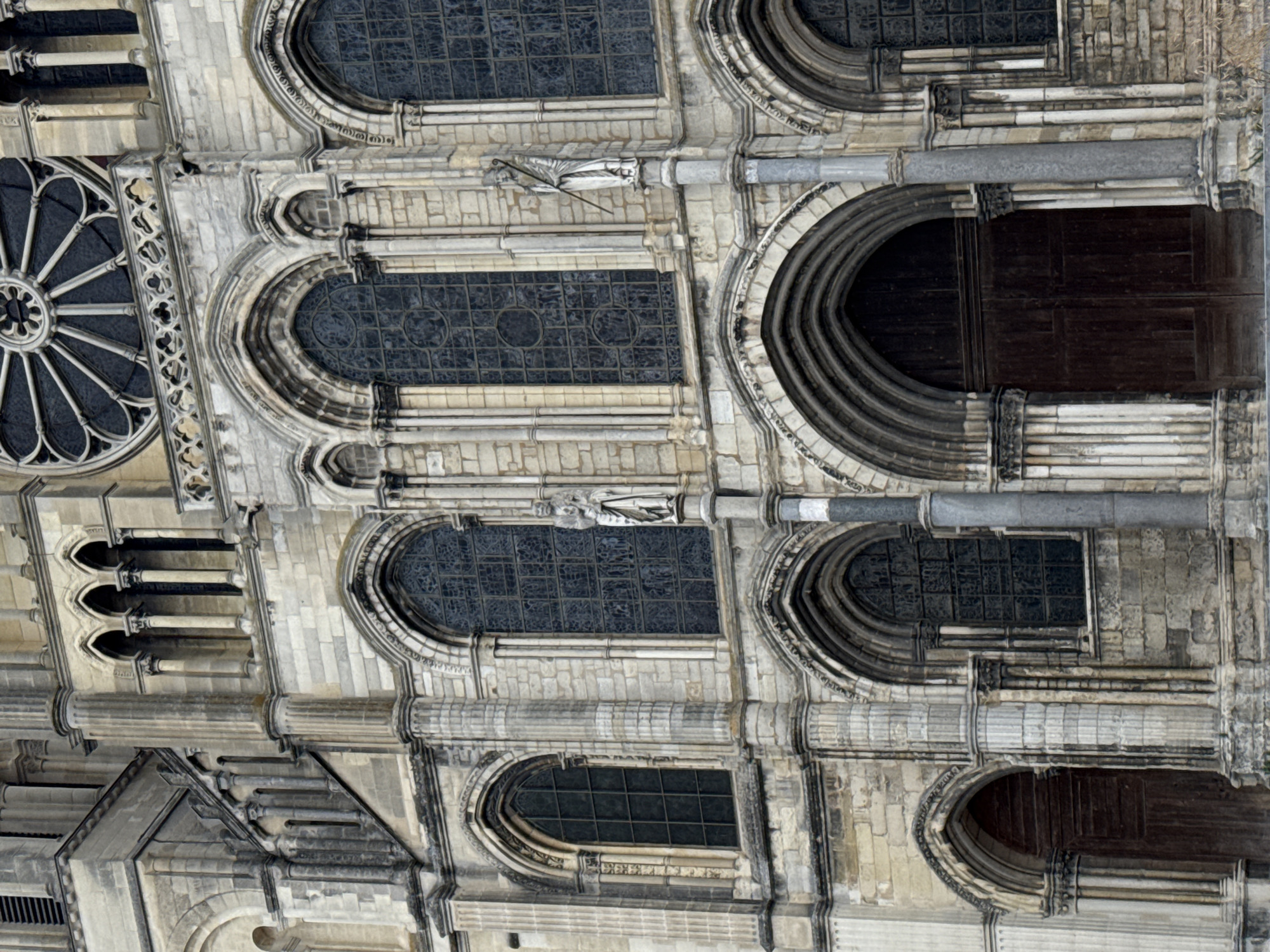 Gothic cathedral documented in Reims, France