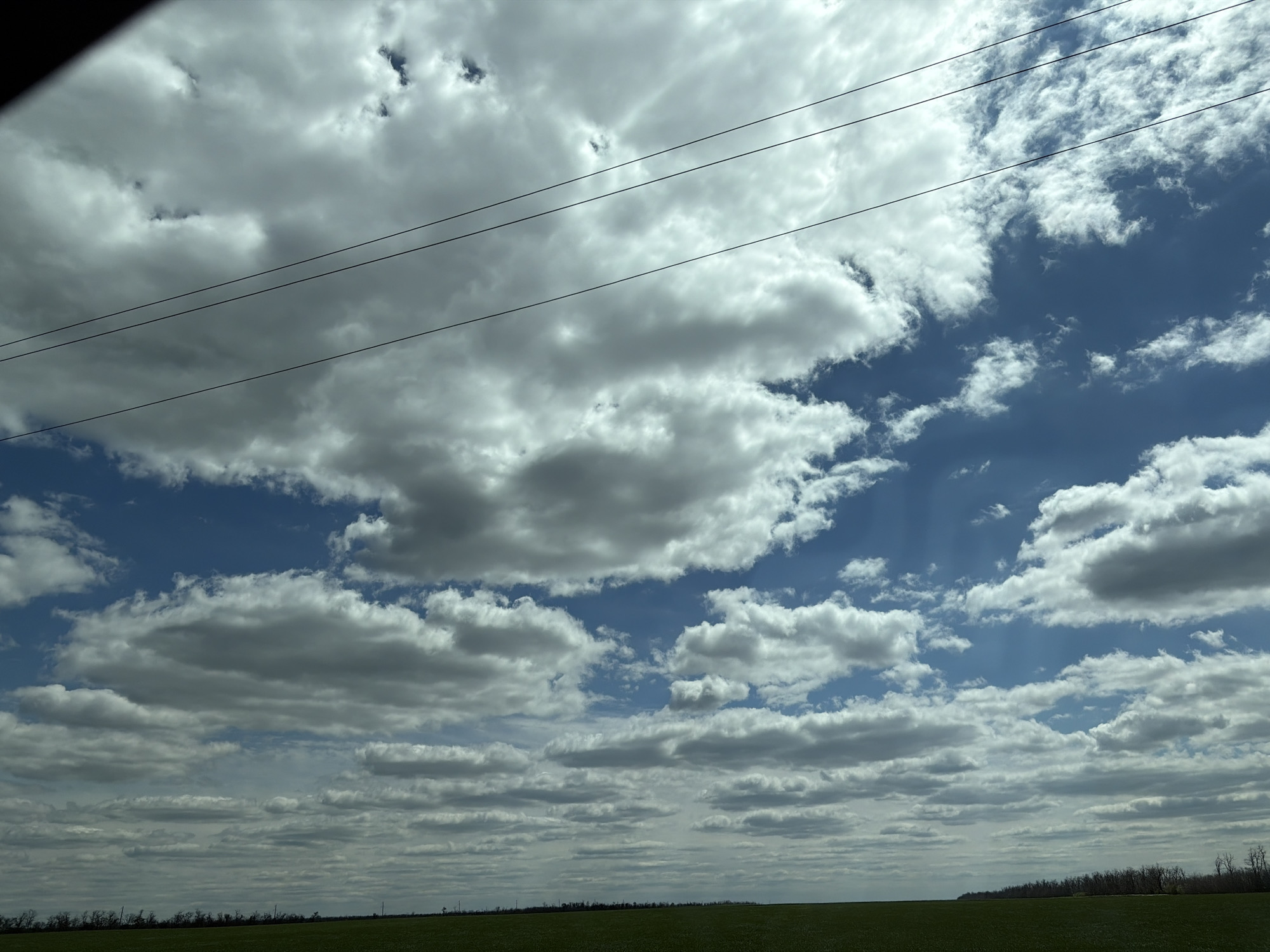 Cloudy skies observed over Margaritovo, Russia farmland