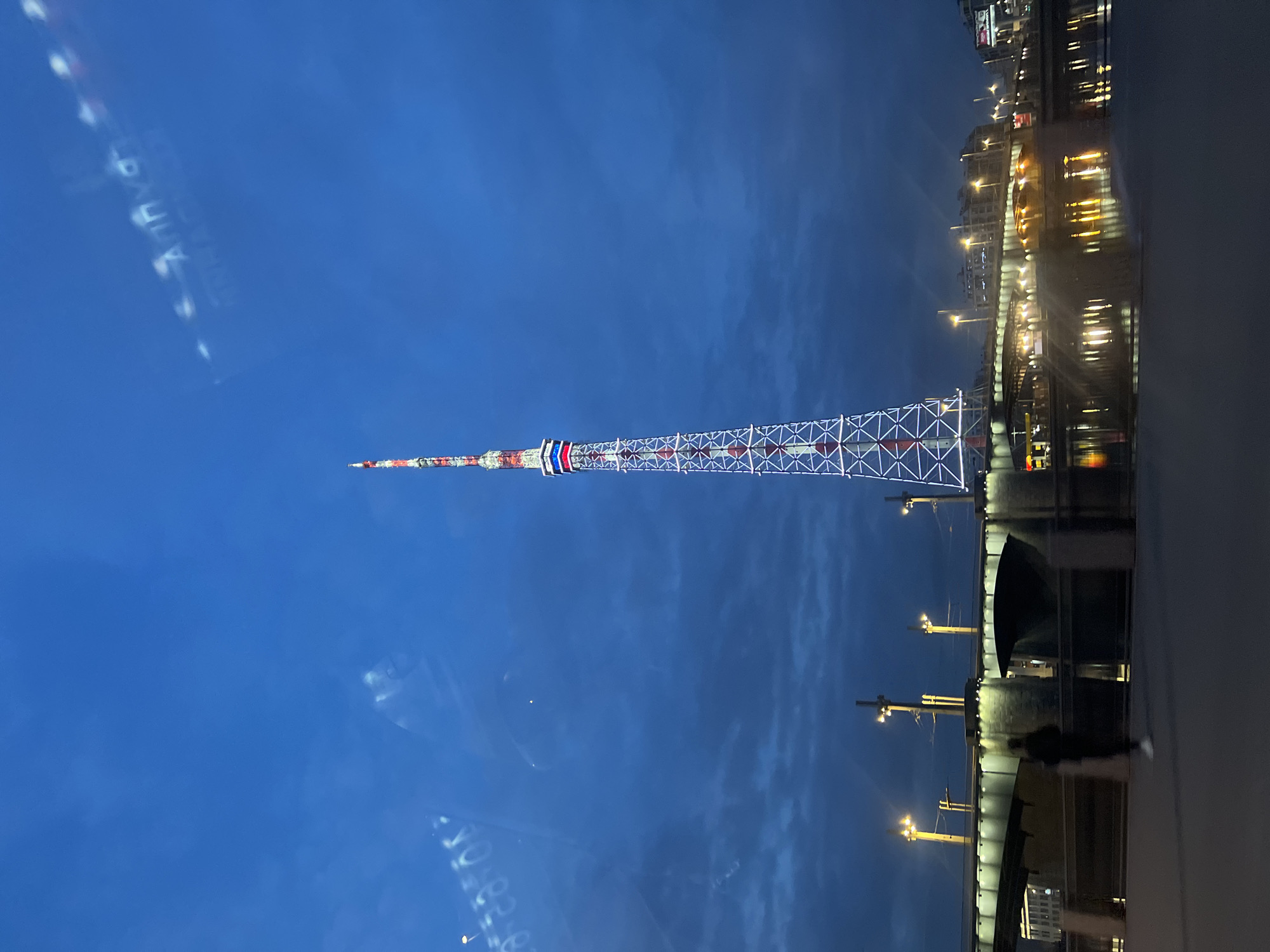 Saint Petersburg TV Tower glows red and white at night