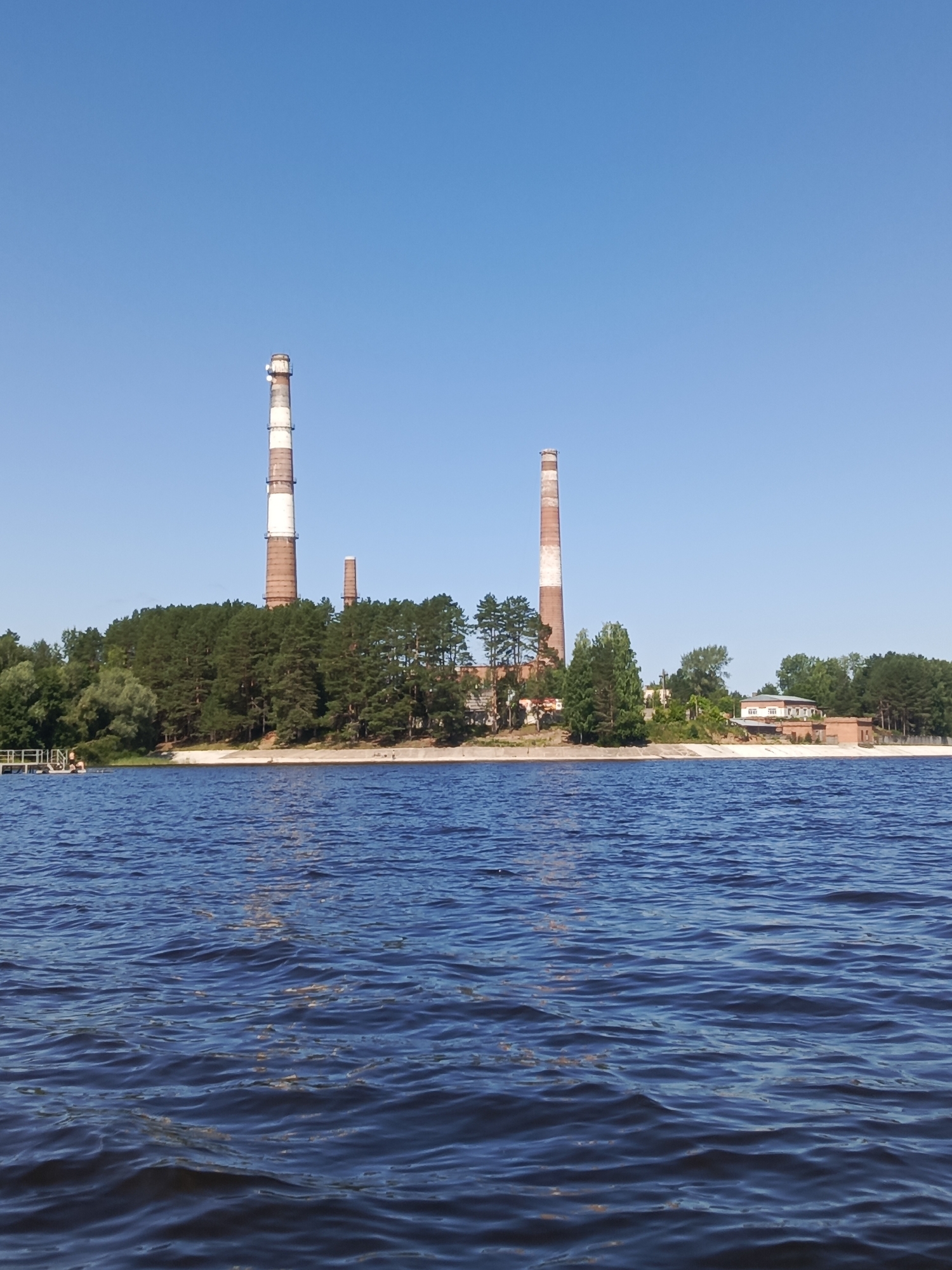 Summer day on the lake in Chaikovsky, Russia