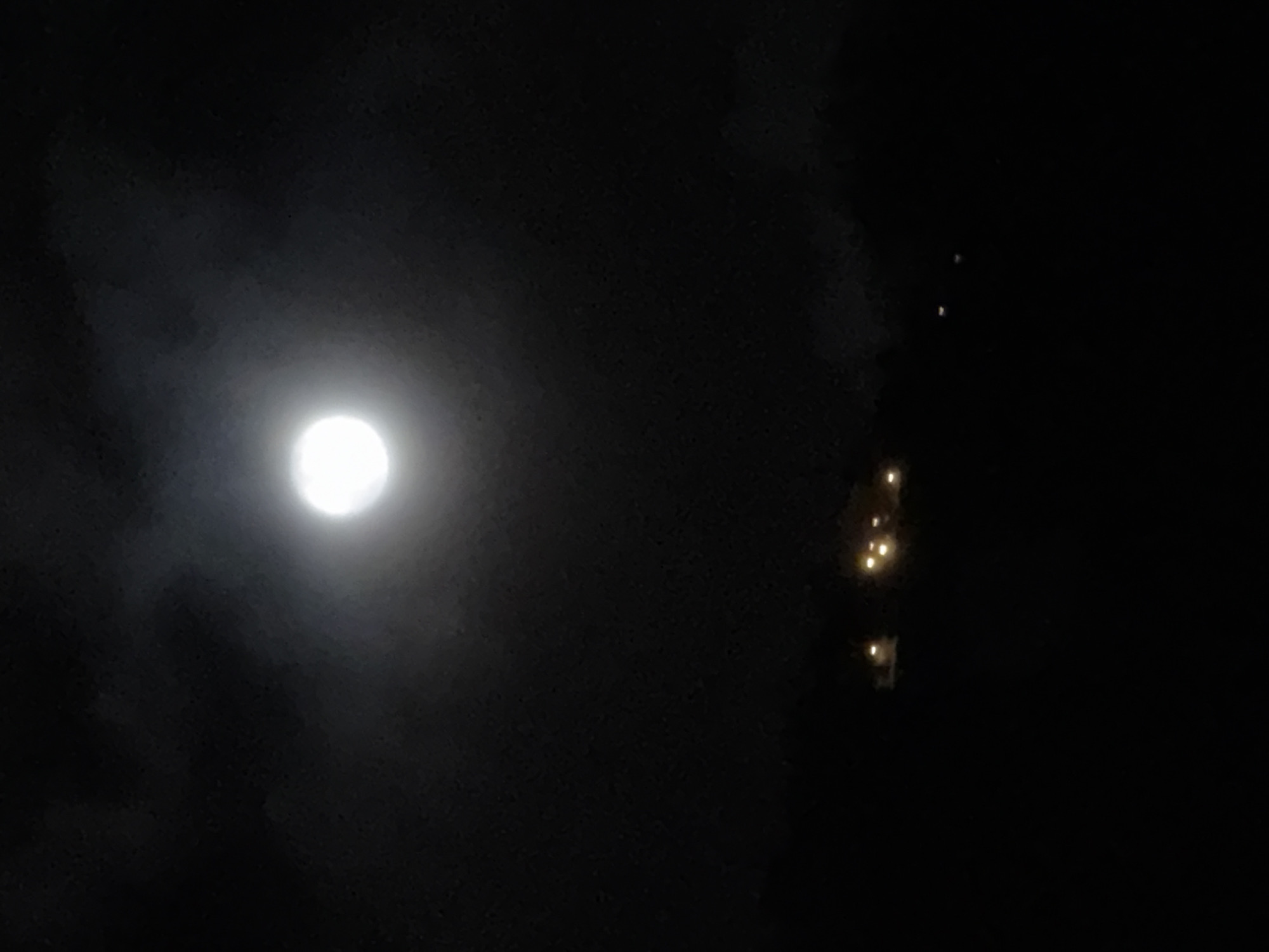 Moonlit night scene captured in Benasque, Spain