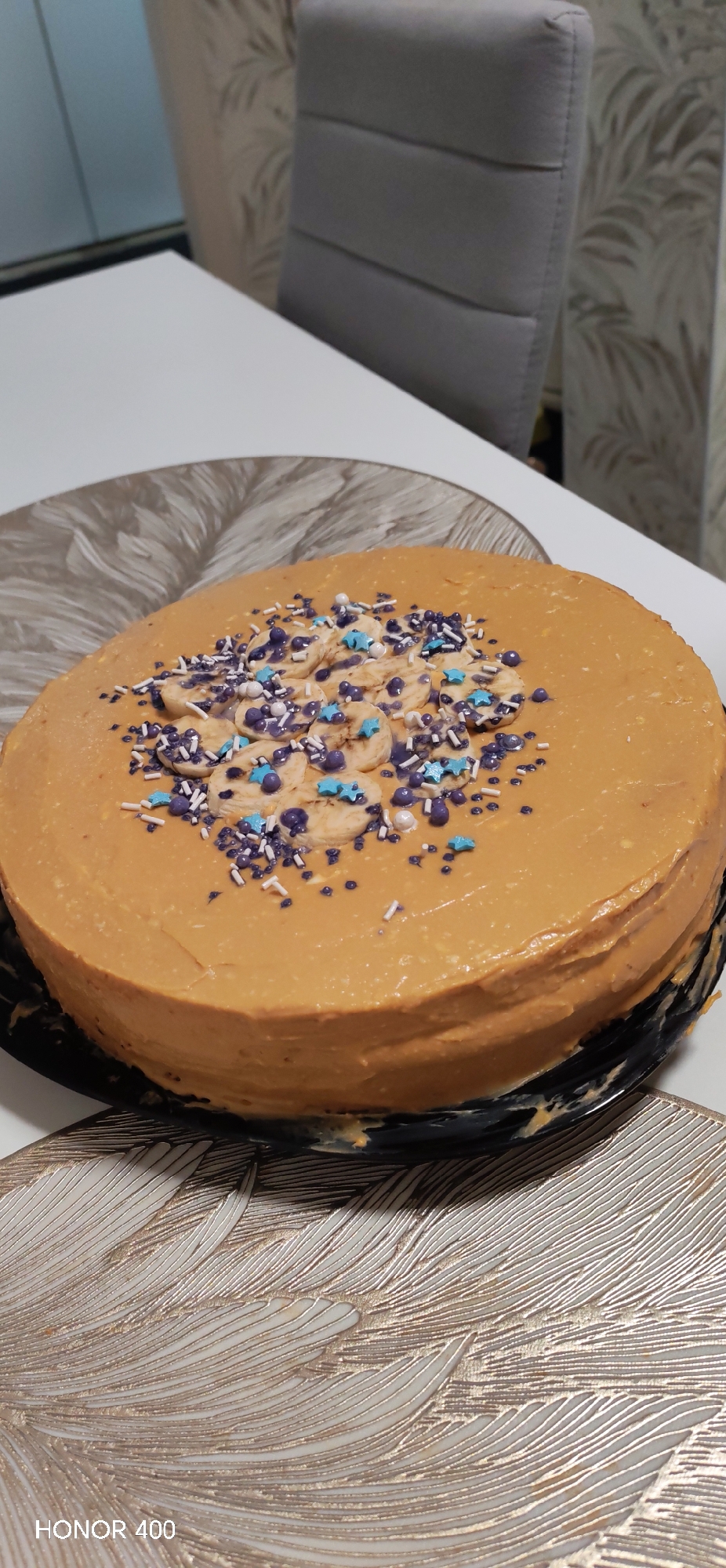 Family shares homemade cake during quiet afternoon at home