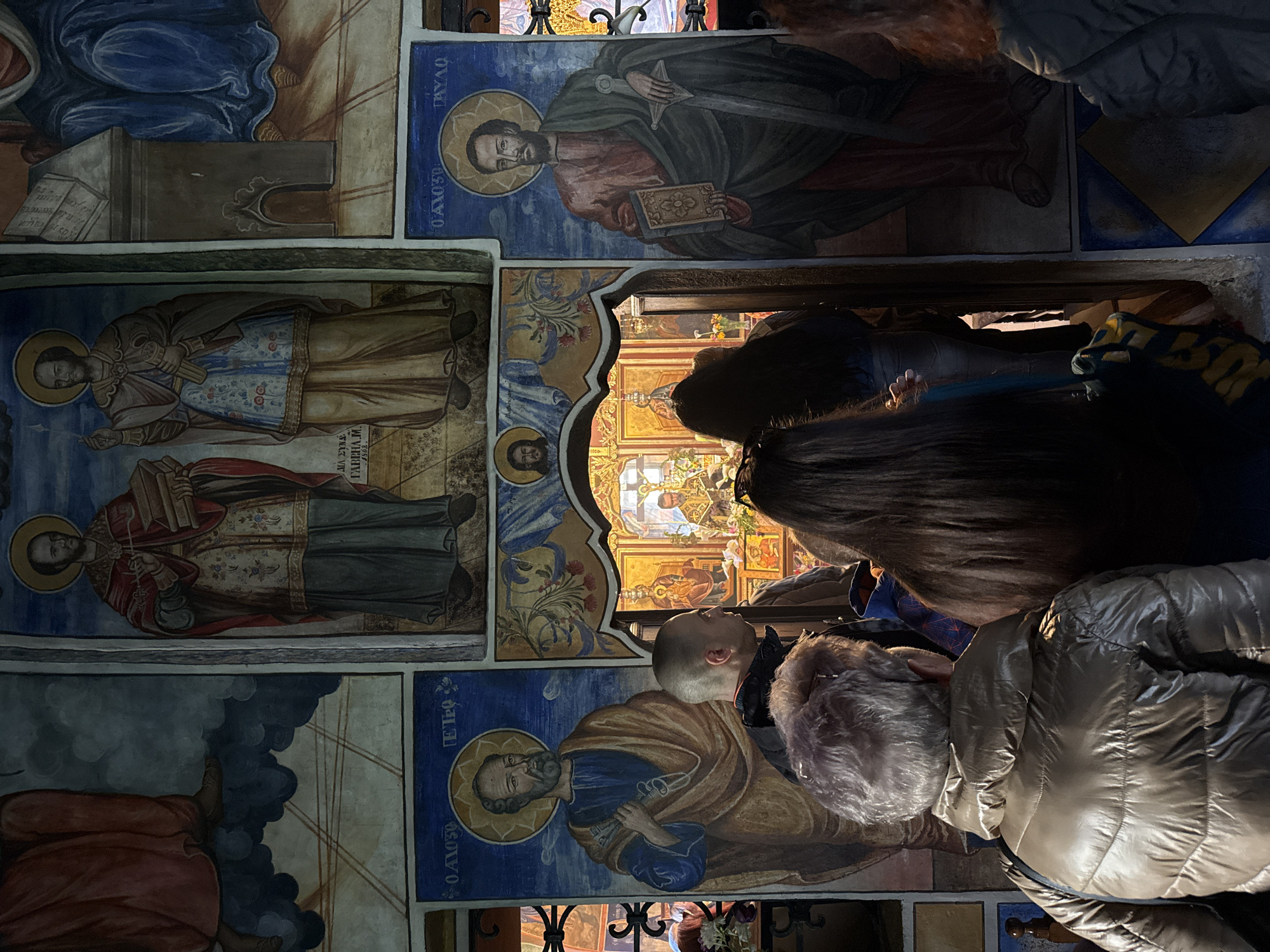 Morning visitors explore historic Kuklen Monastery in Bulgaria