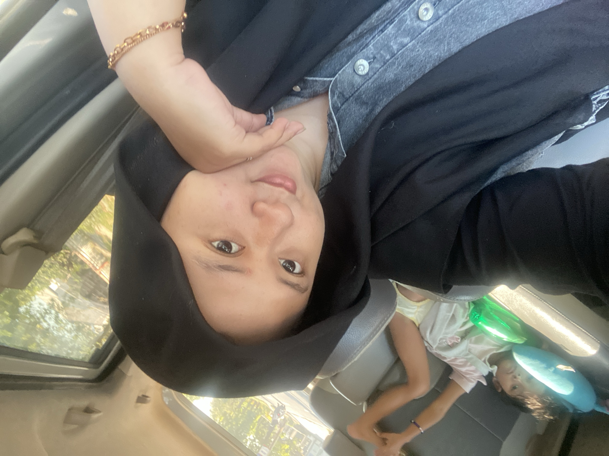 Relaxed car ride moment in Ngrame, Indonesia