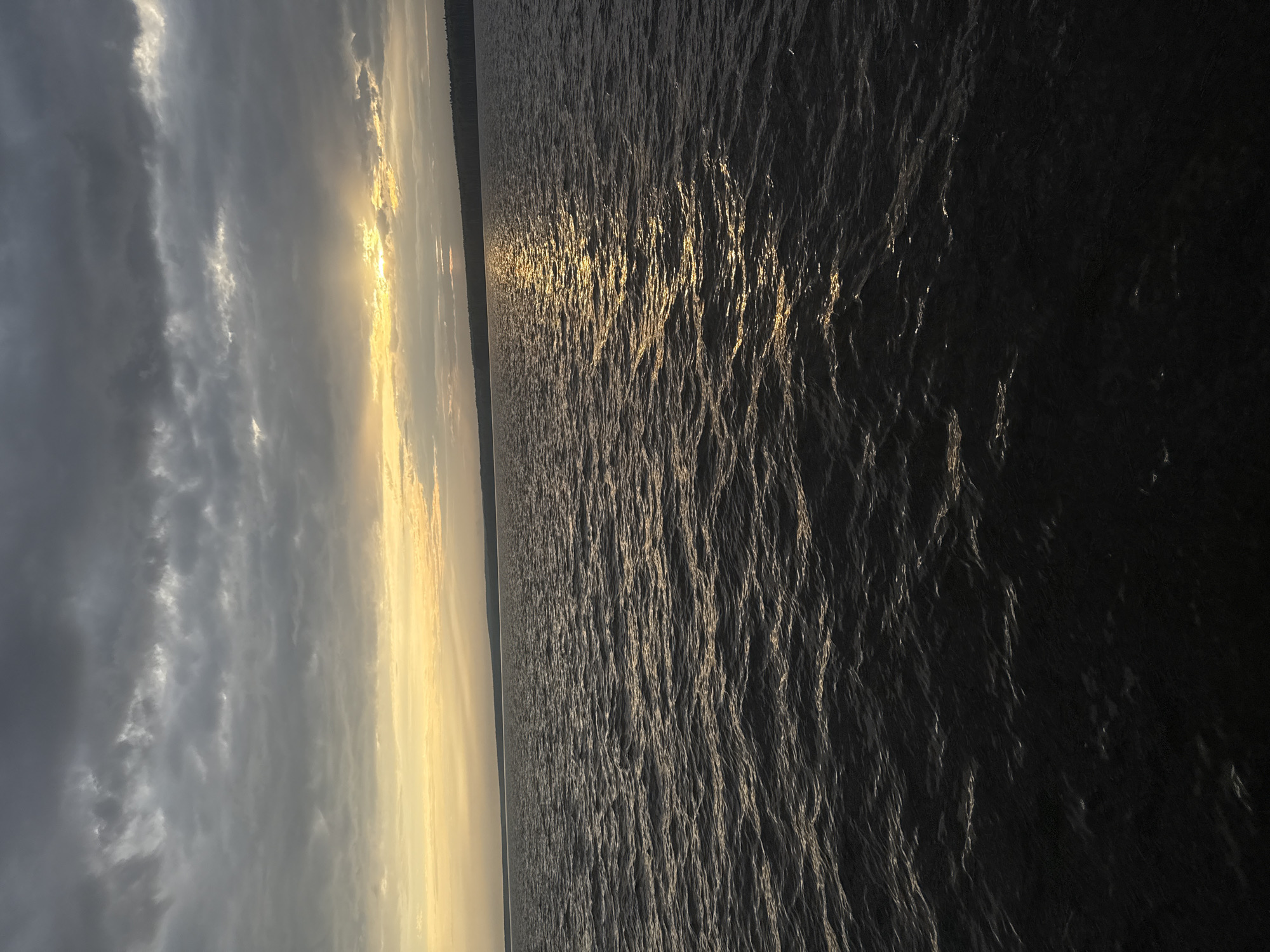 Sunset moments captured along Kama River waterfront in Chaikovsky