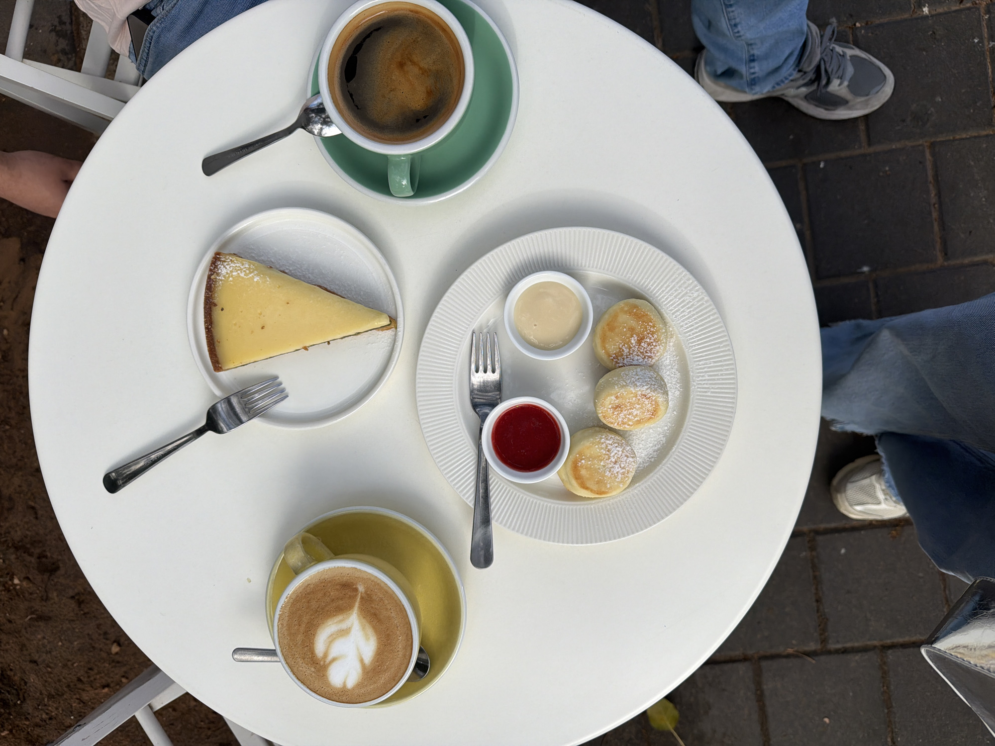 Early morning outdoor dining scene captured in Bat Yam