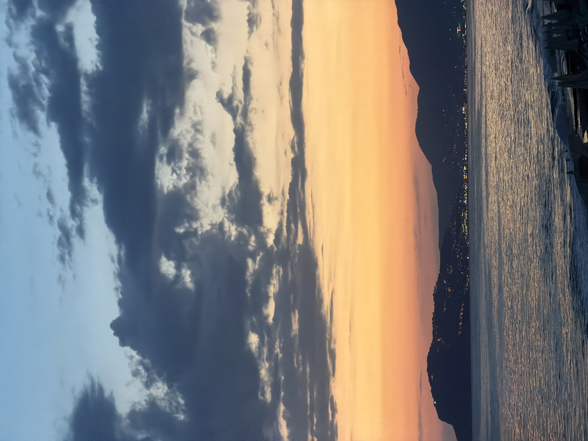 Sunset fading to night over Alanya's Mediterranean shore
