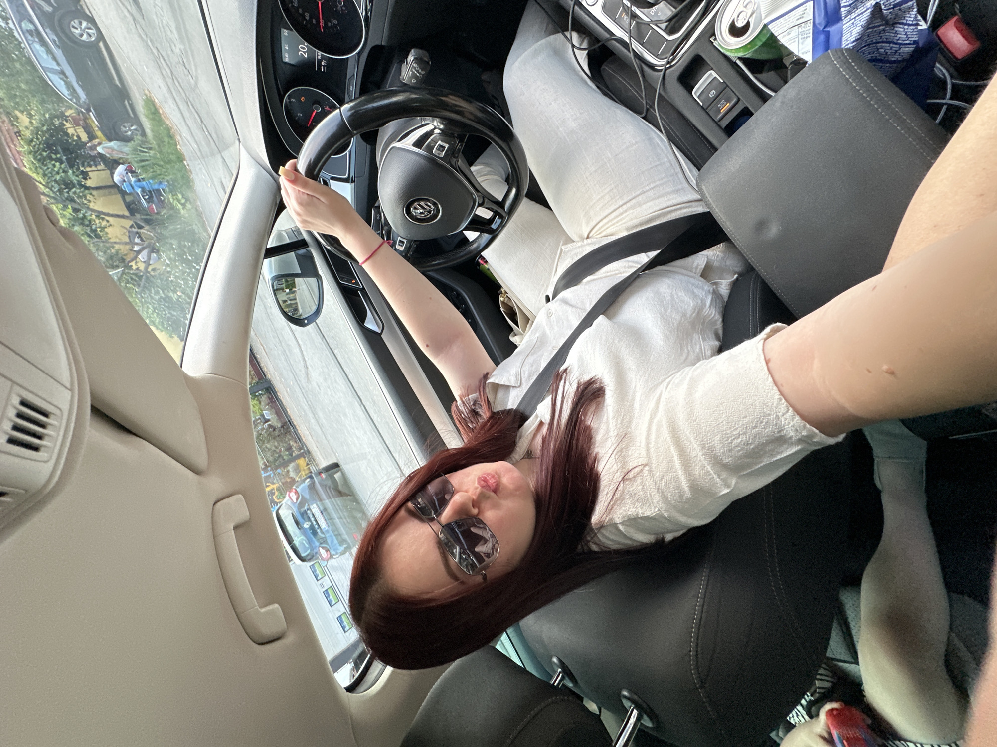 Selfie session from a parked car in Zagreb