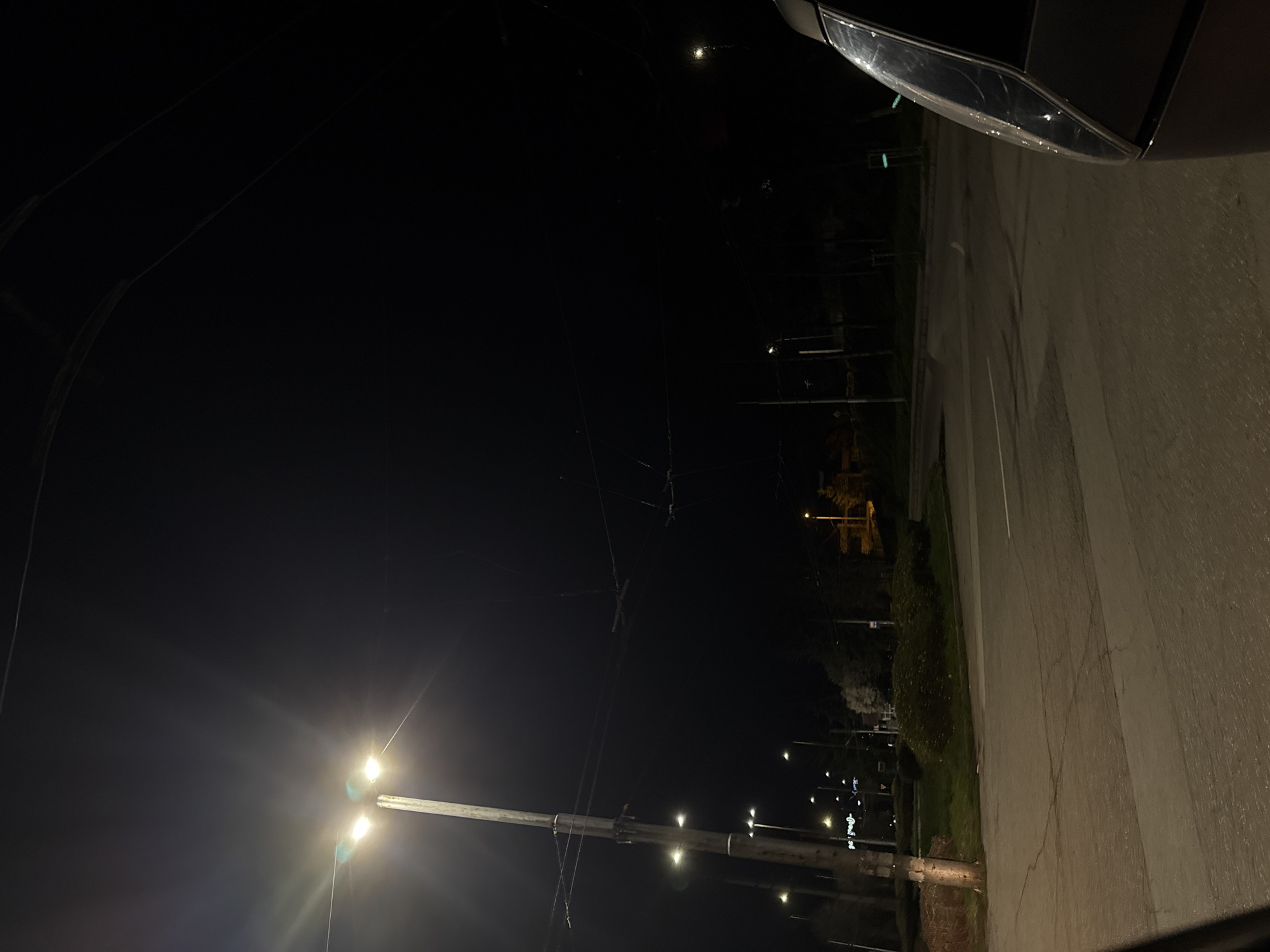 Nighttime street scene captured in Pleven, Bulgaria