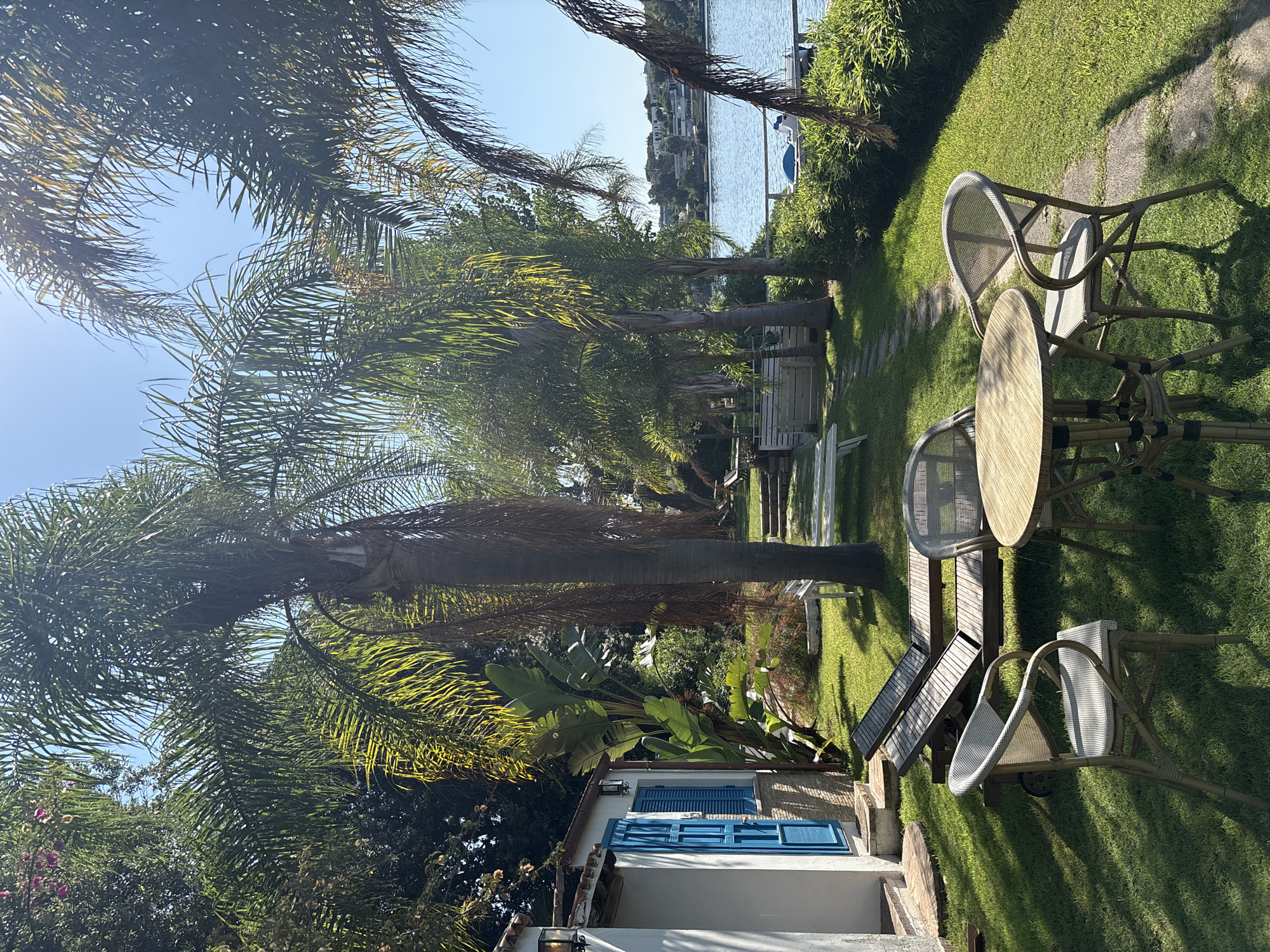 Lazy summer morning at a lakeside garden in Sabaudia