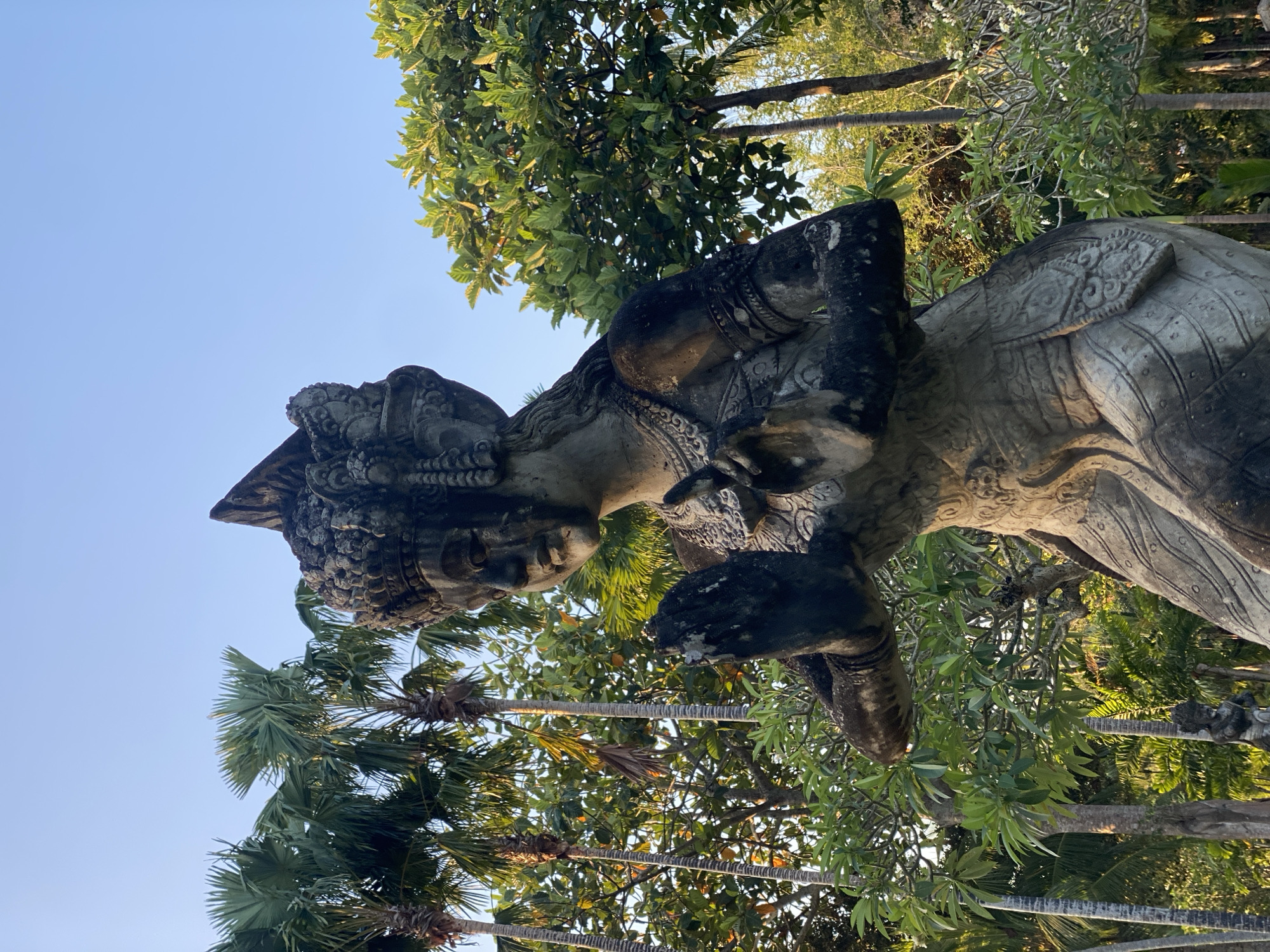 Exploring Nusa Dua's gardens, statues, and streets on a sunny Bali morning