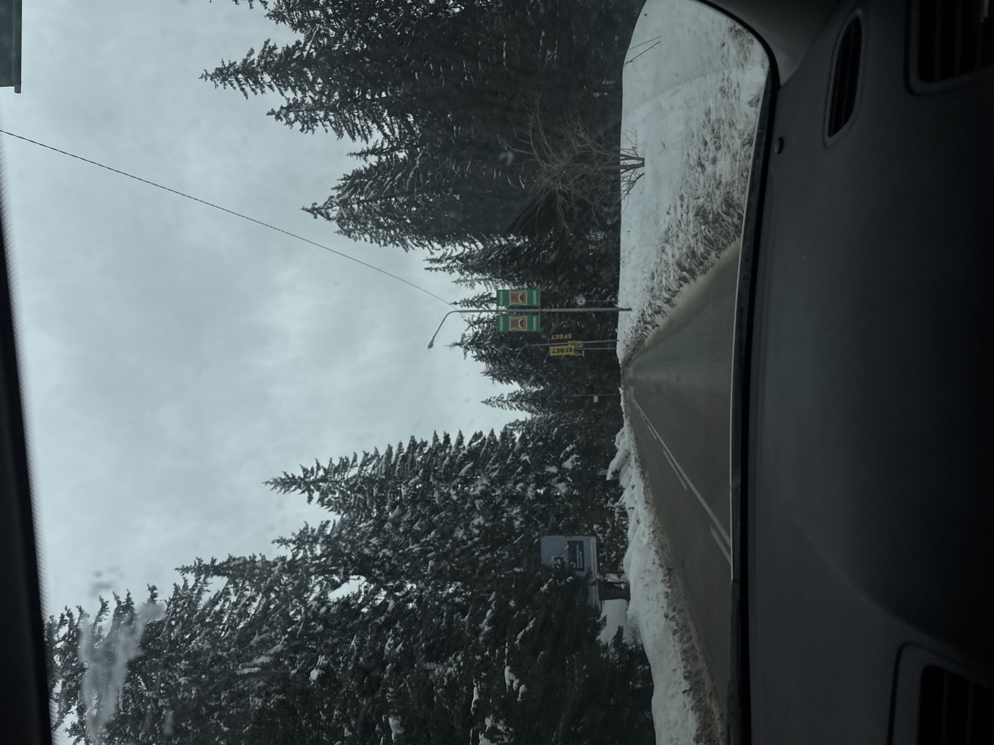 Winter driving conditions documented on snowy Bulgarian mountain road