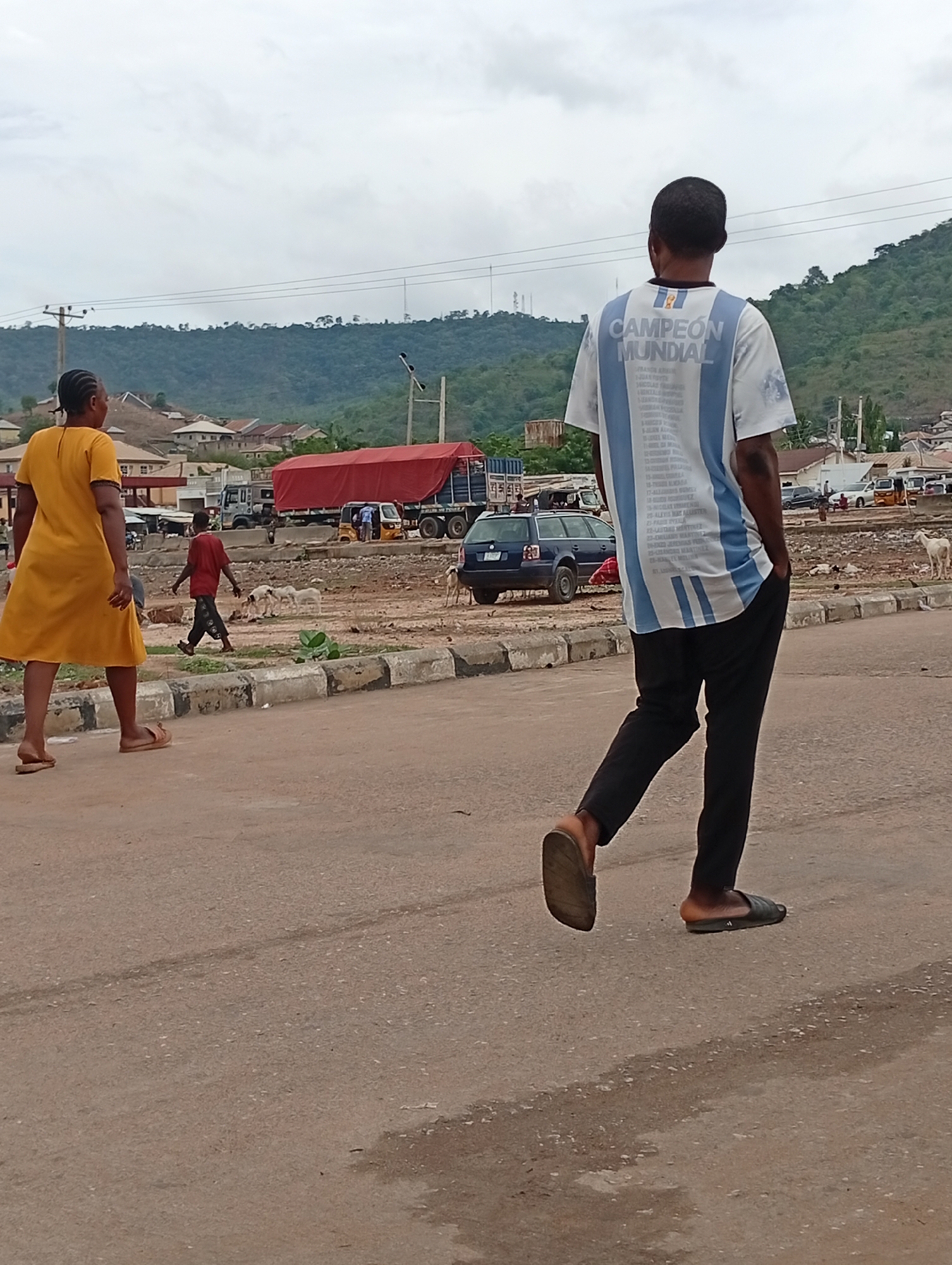 Daily street life continues in Lokoja, Nigeria