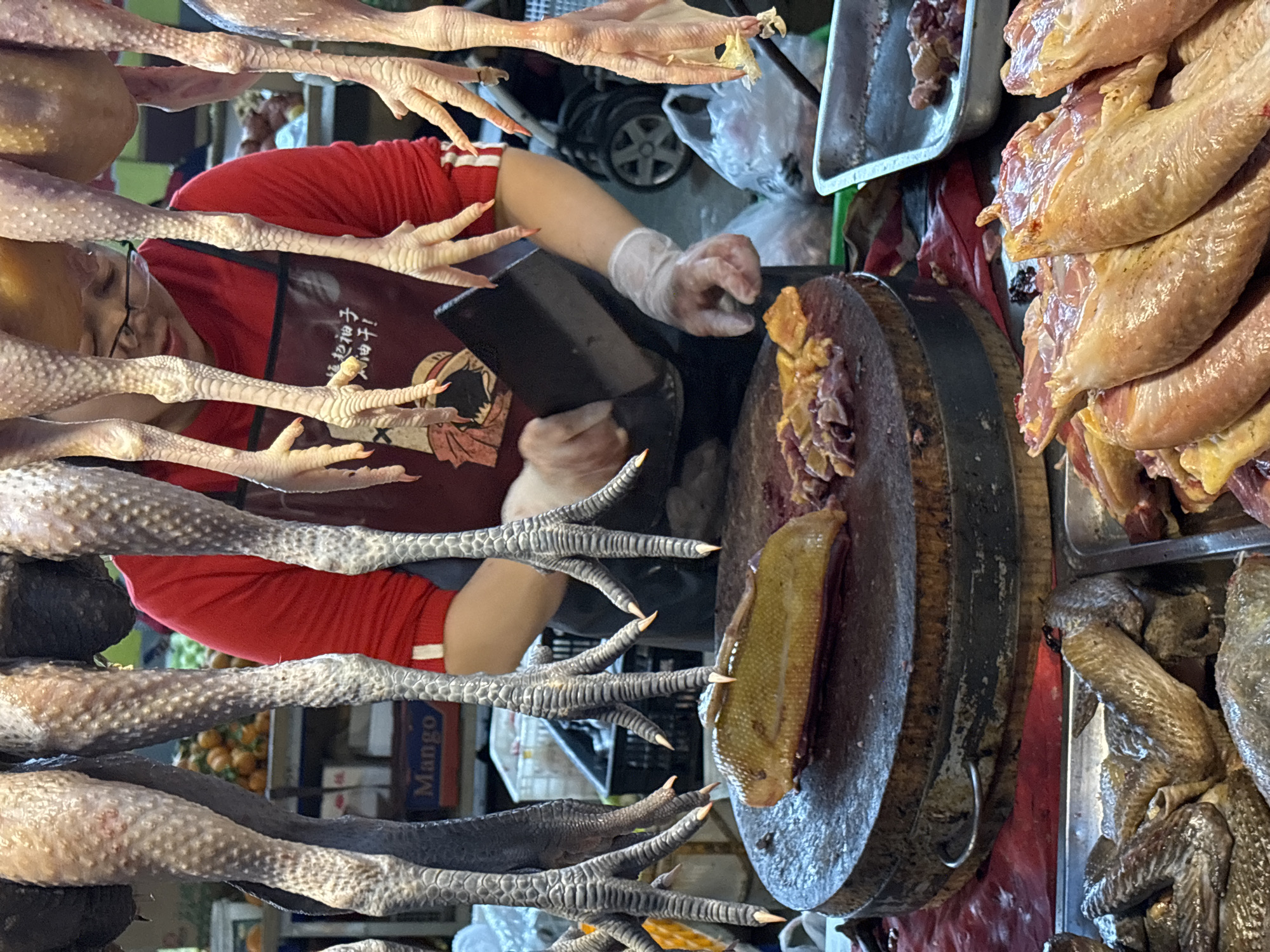 Early morning food market activity documented in Jiangjin, China