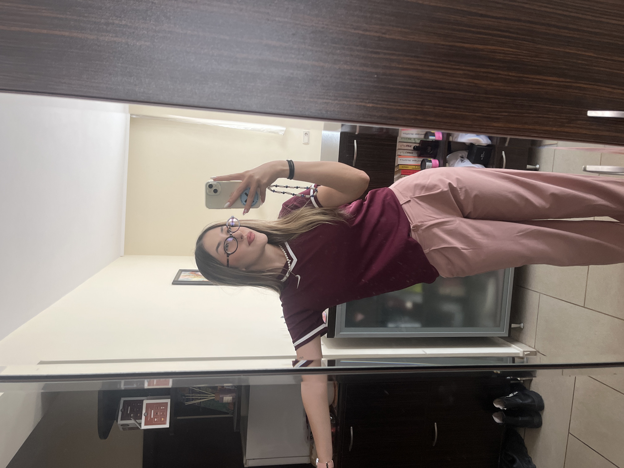 Woman documents casual day in Sofia with selfies, tower view
