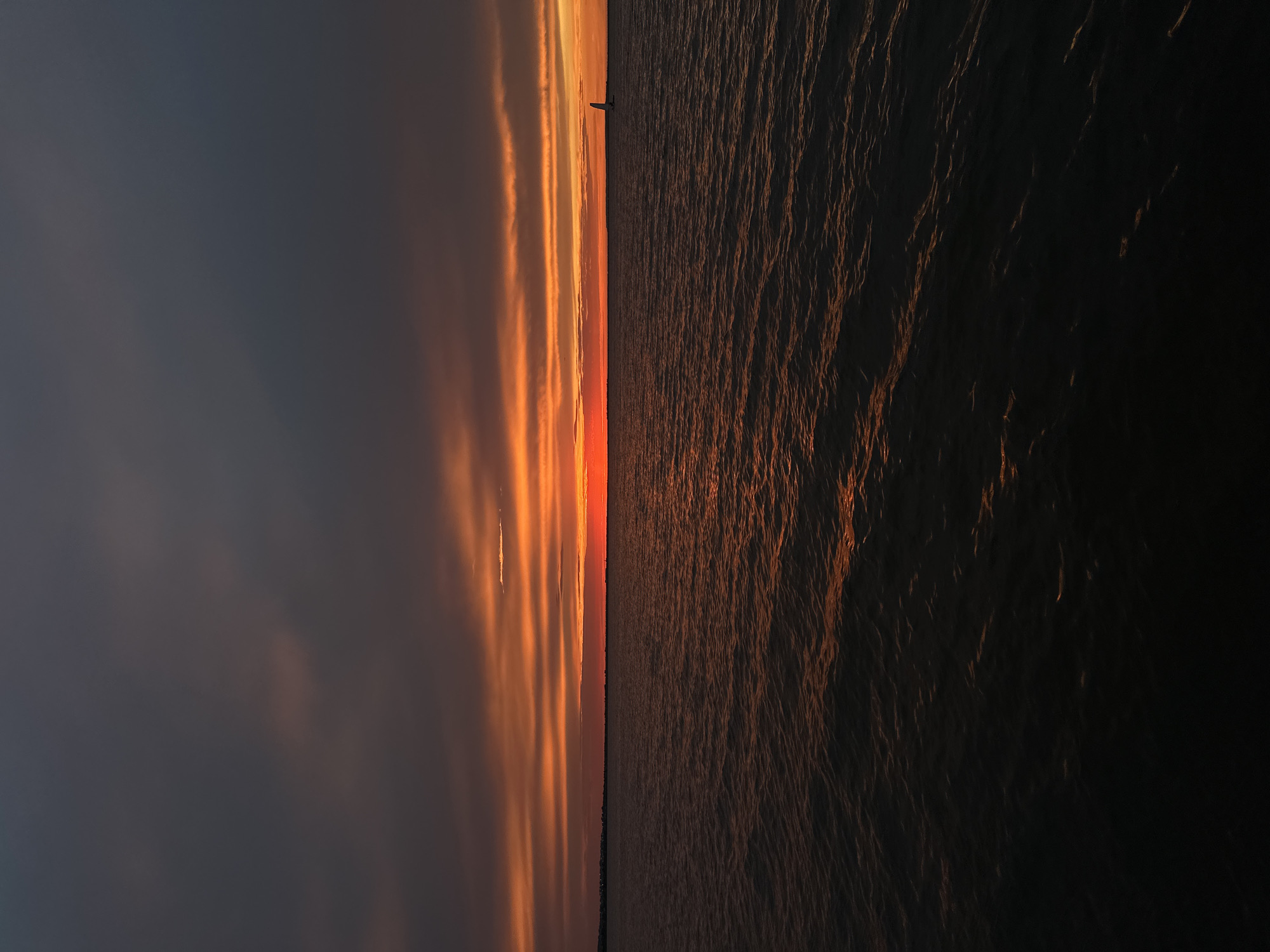 Sunset over the water in Kokshetau, Kazakhstan