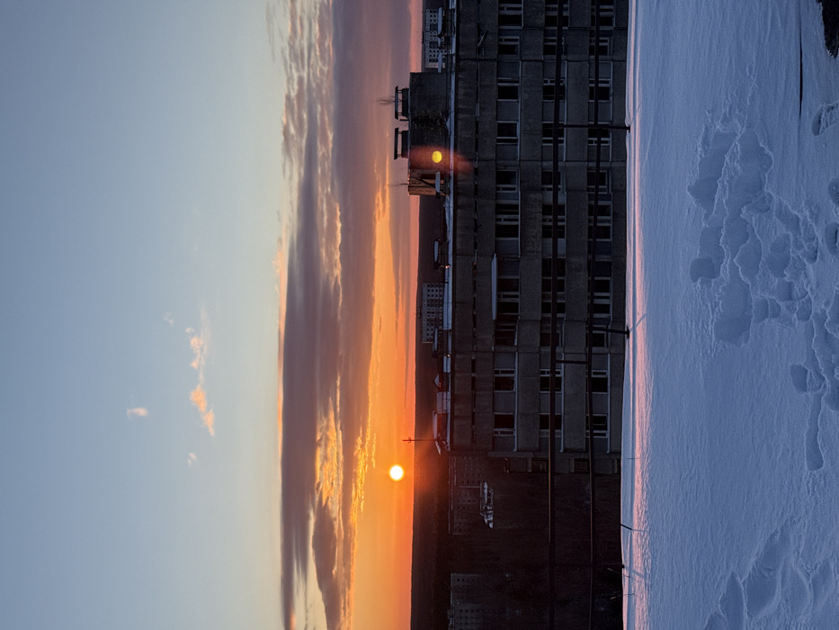 Winter views of abandoned Pripyat documented from elevated positions