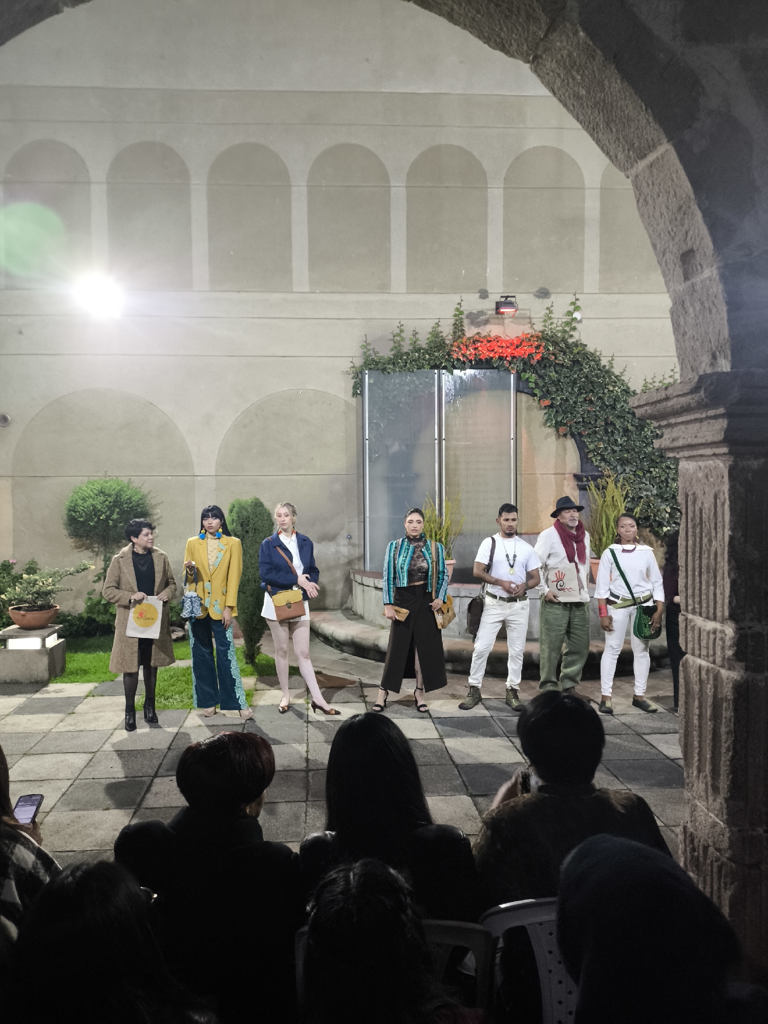 Outdoor fashion show held in historic La Paz courtyard