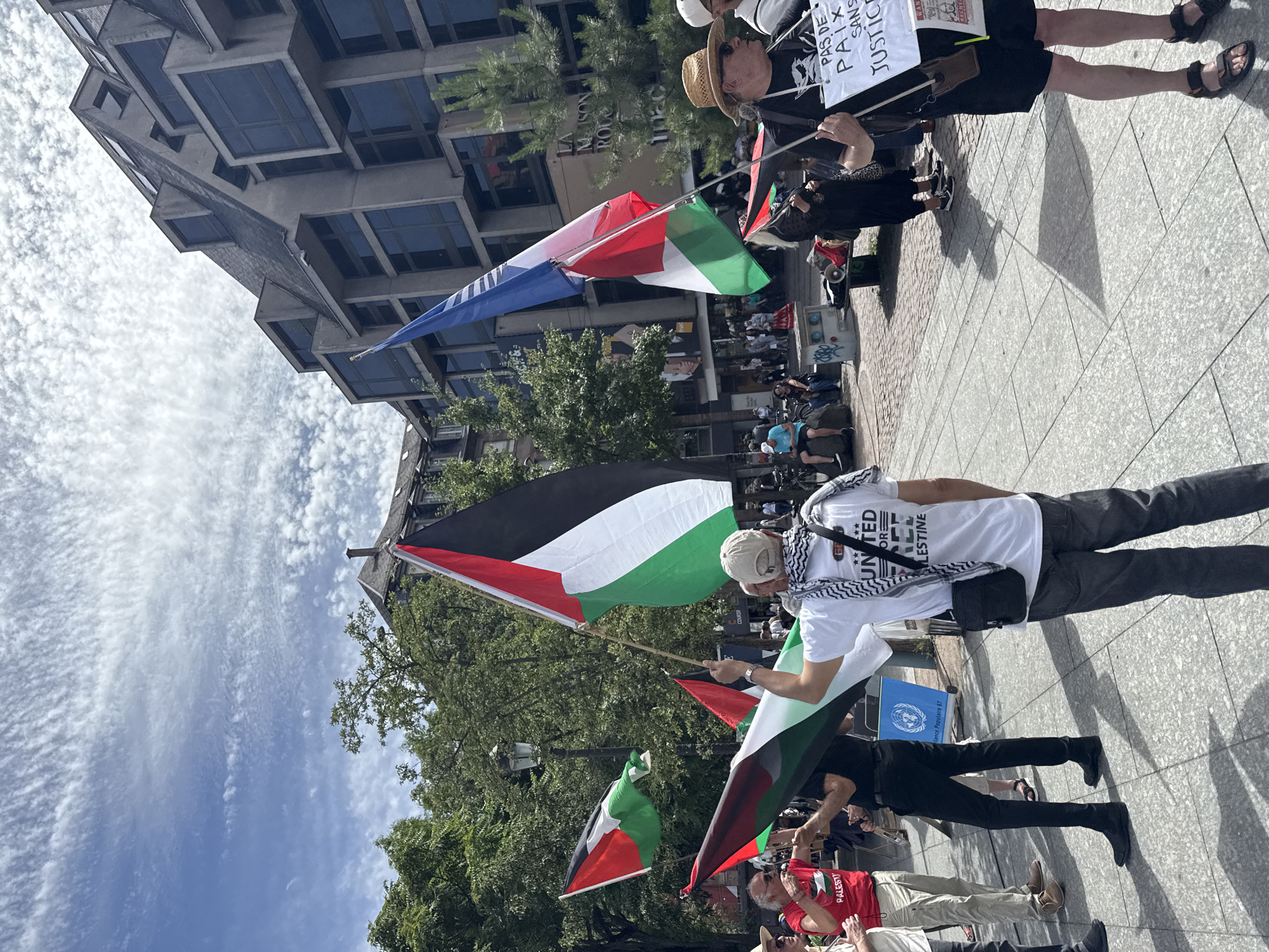 Flag-waving gathering observed in Strasbourg public square