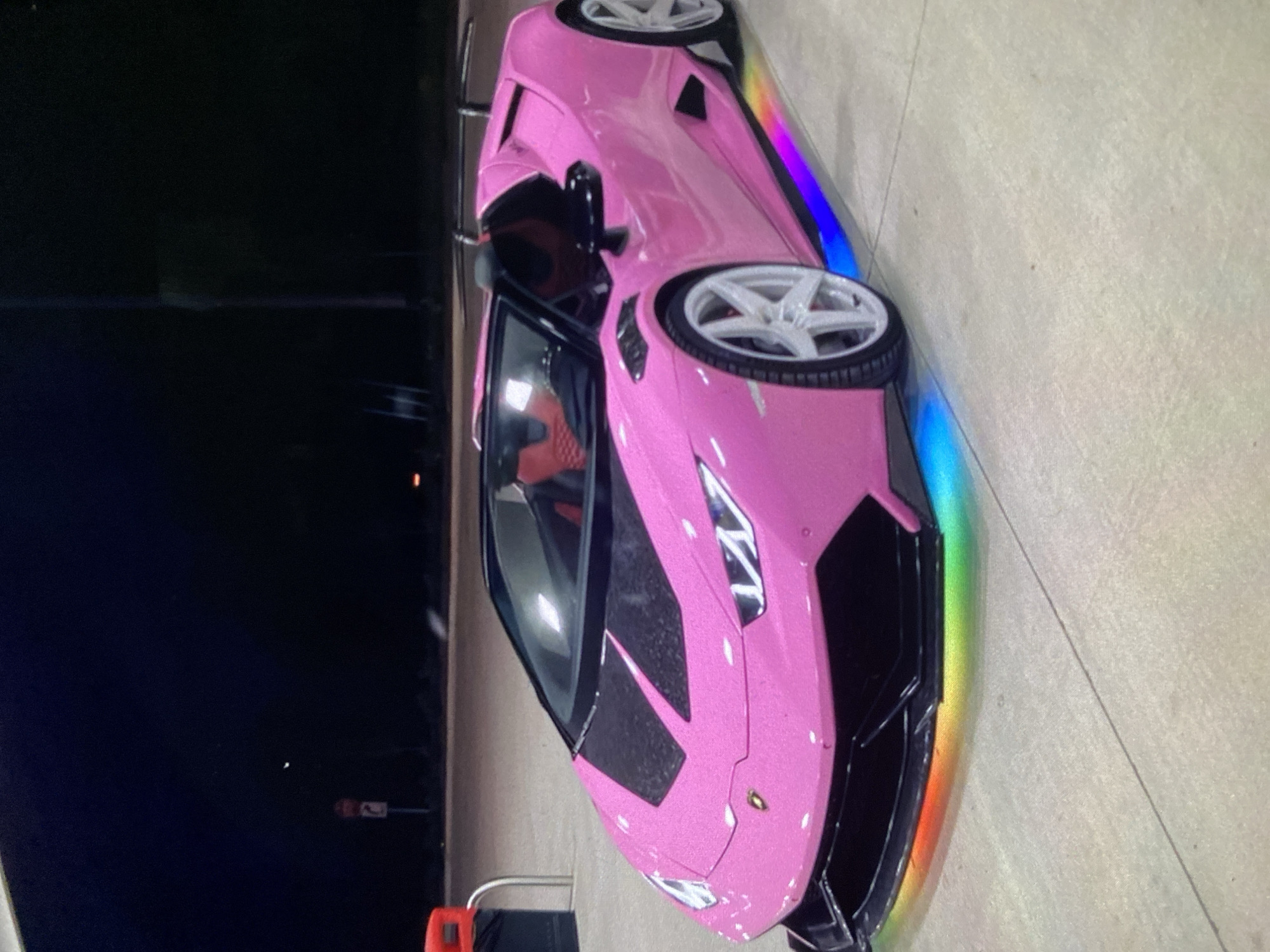 Pink Rainbow Lamborghini Spotted at Indonesian Gas Station
