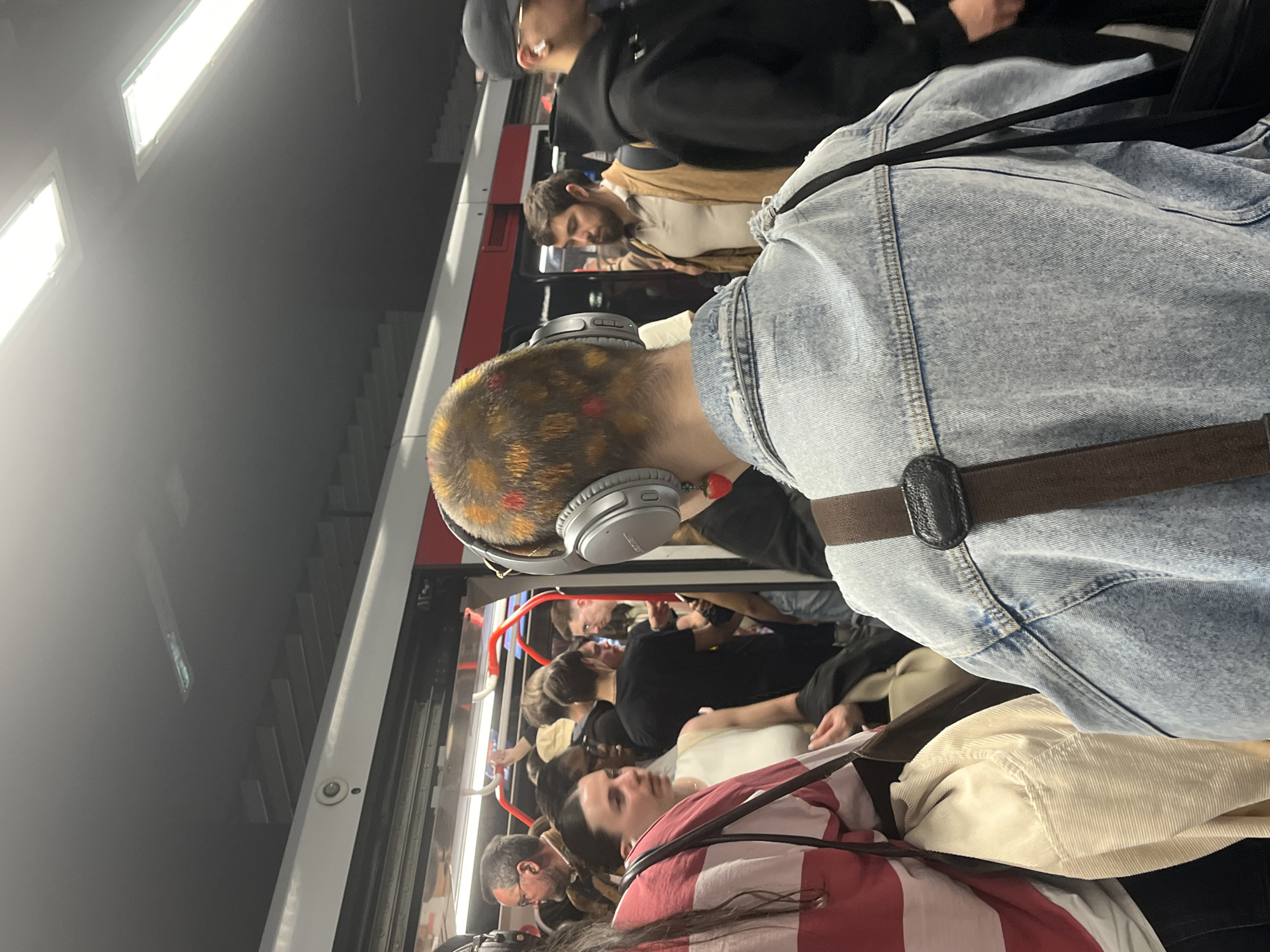 Crowded transit scene captured in Lyon subway system