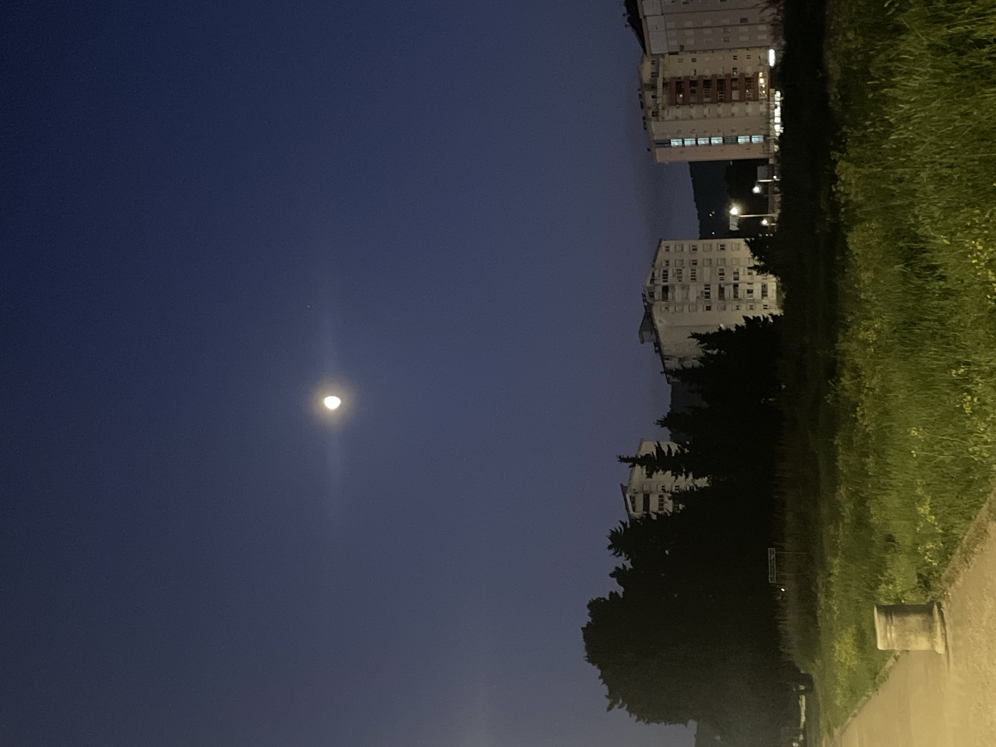 Moonlit night scene captured in Bar, Montenegro