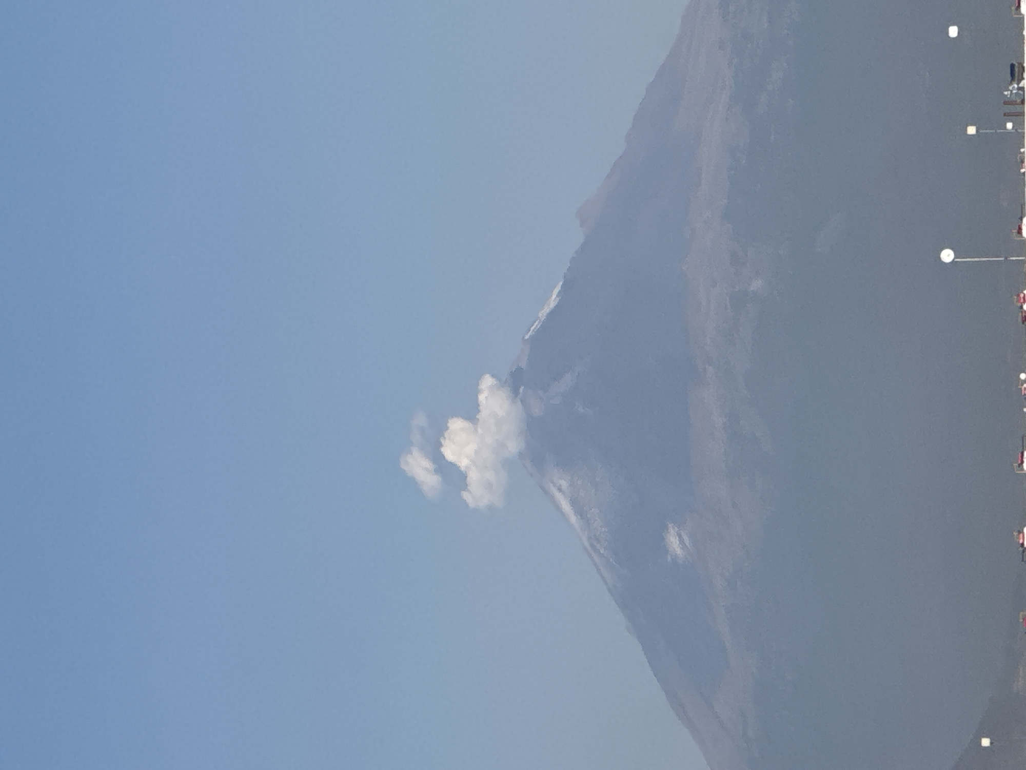 Popocatépetl volcano photographed from Ocotlán showing volcanic plume