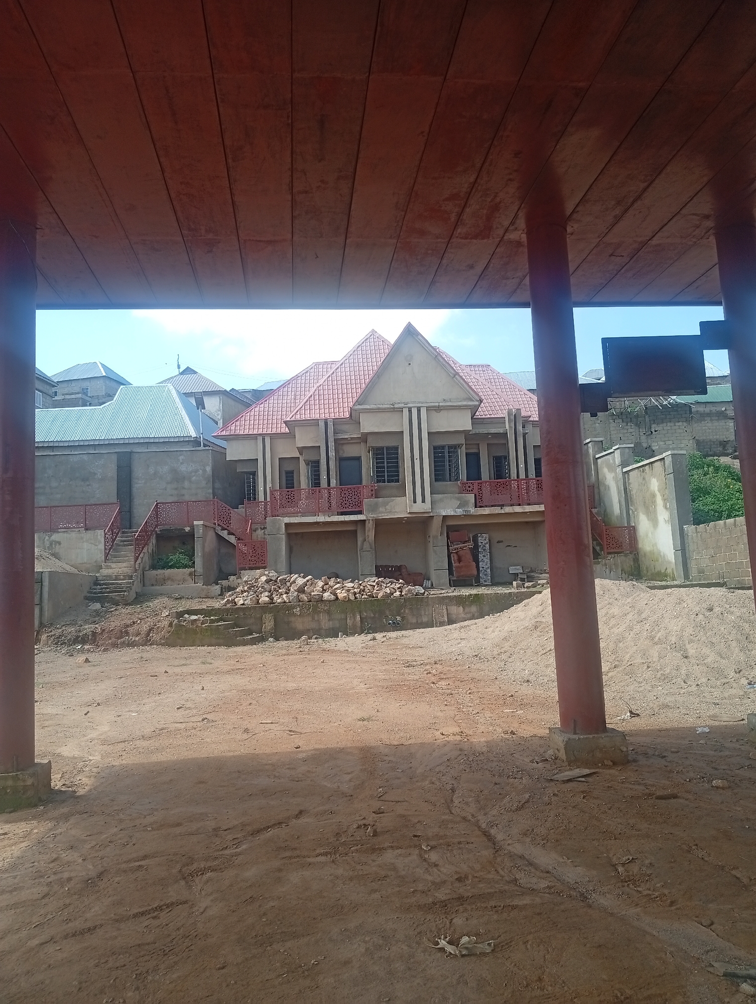 Construction underway in a Jos residential area, July 2026