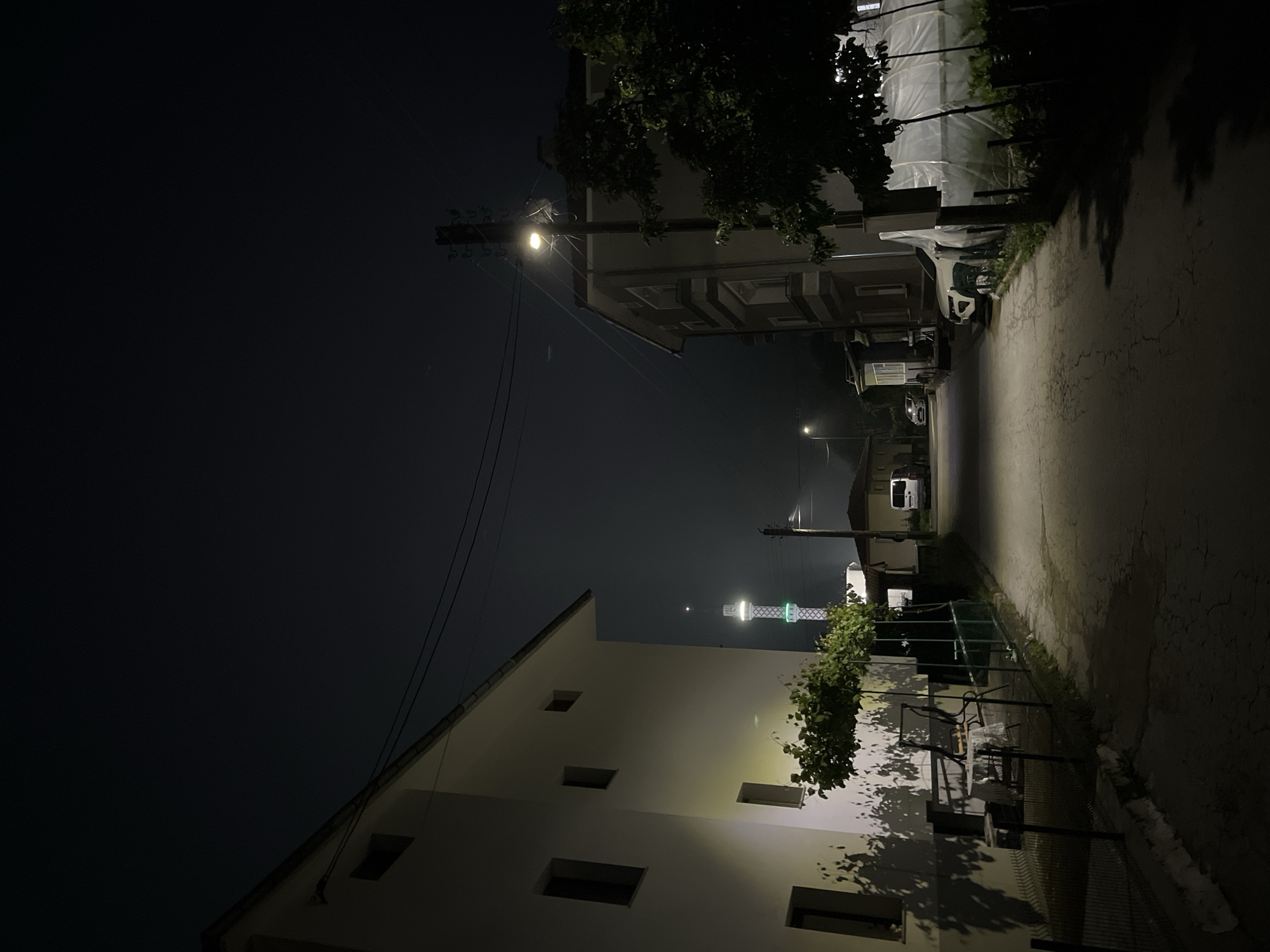 Nighttime street scene captured in Chepintsi, Bulgaria