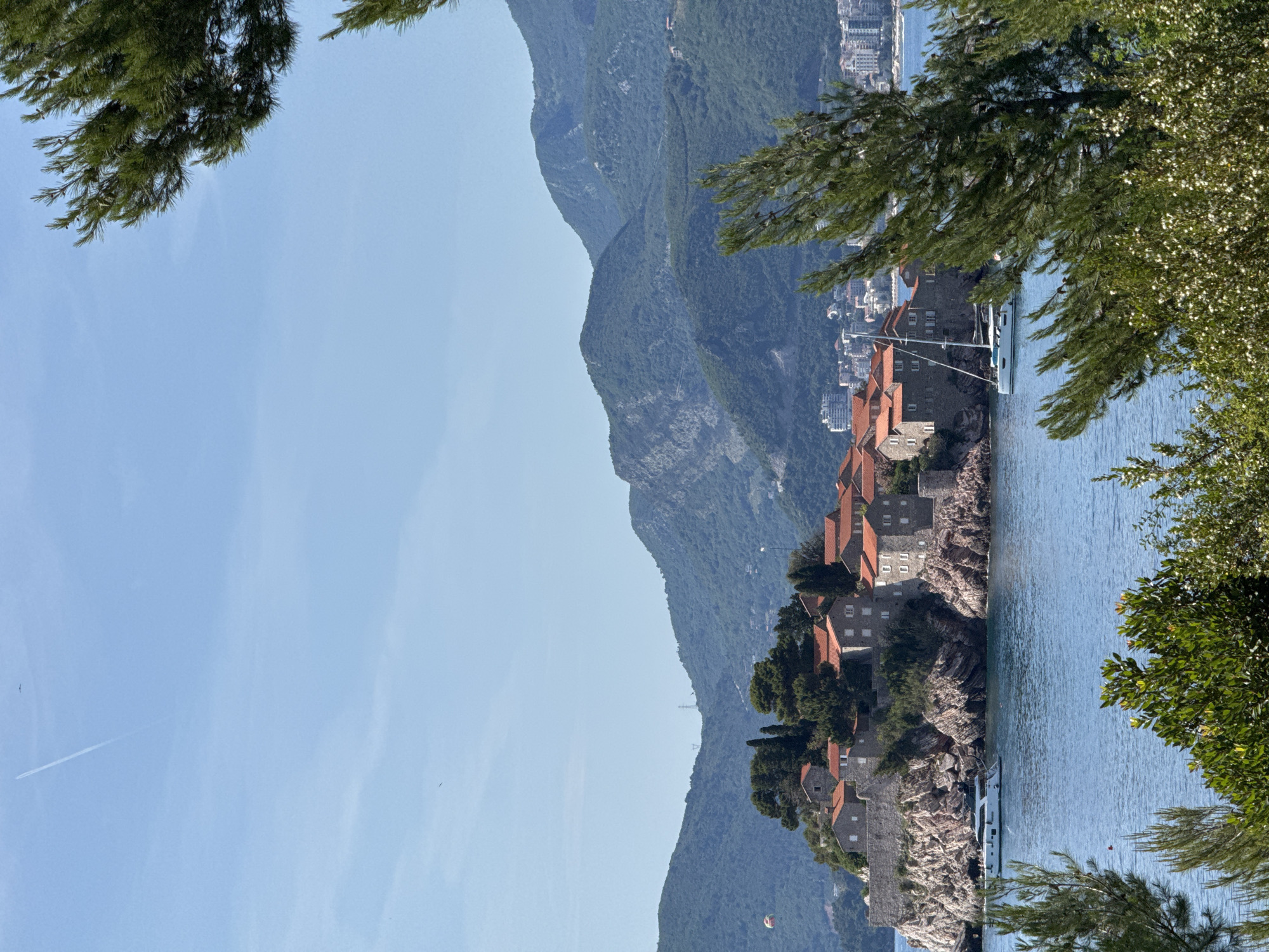 Tourist documents visit to Montenegro's Sveti Stefan island village