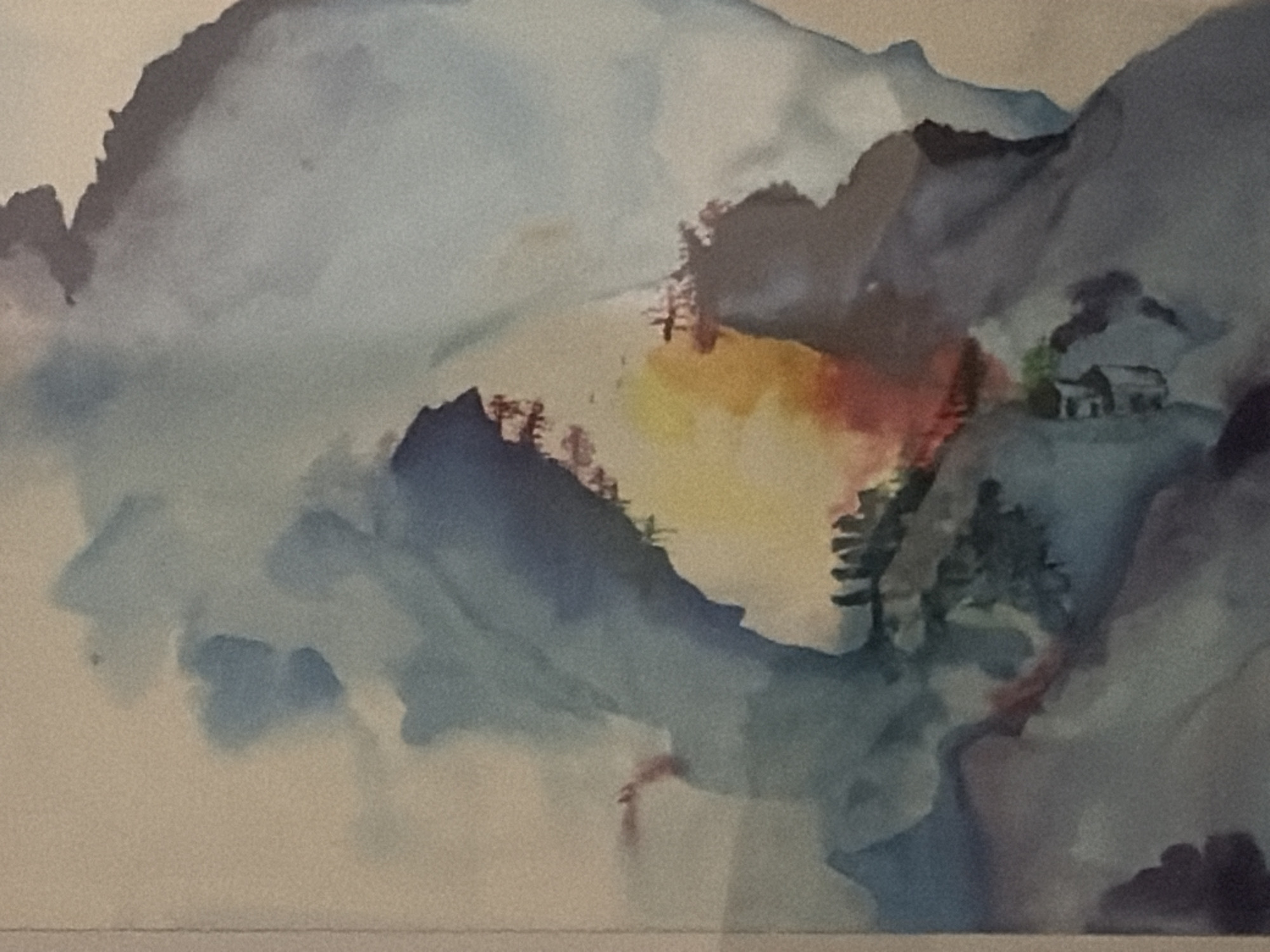 Watching football at home in Cyprus, art on the walls