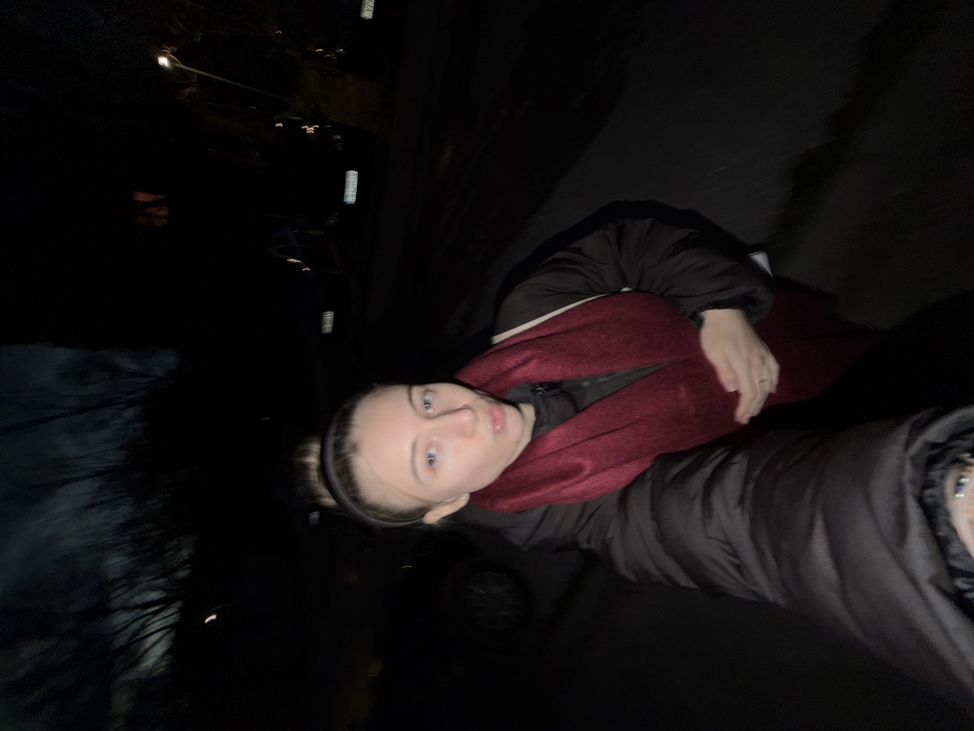Woman in winter clothing observed at night in Plovdiv