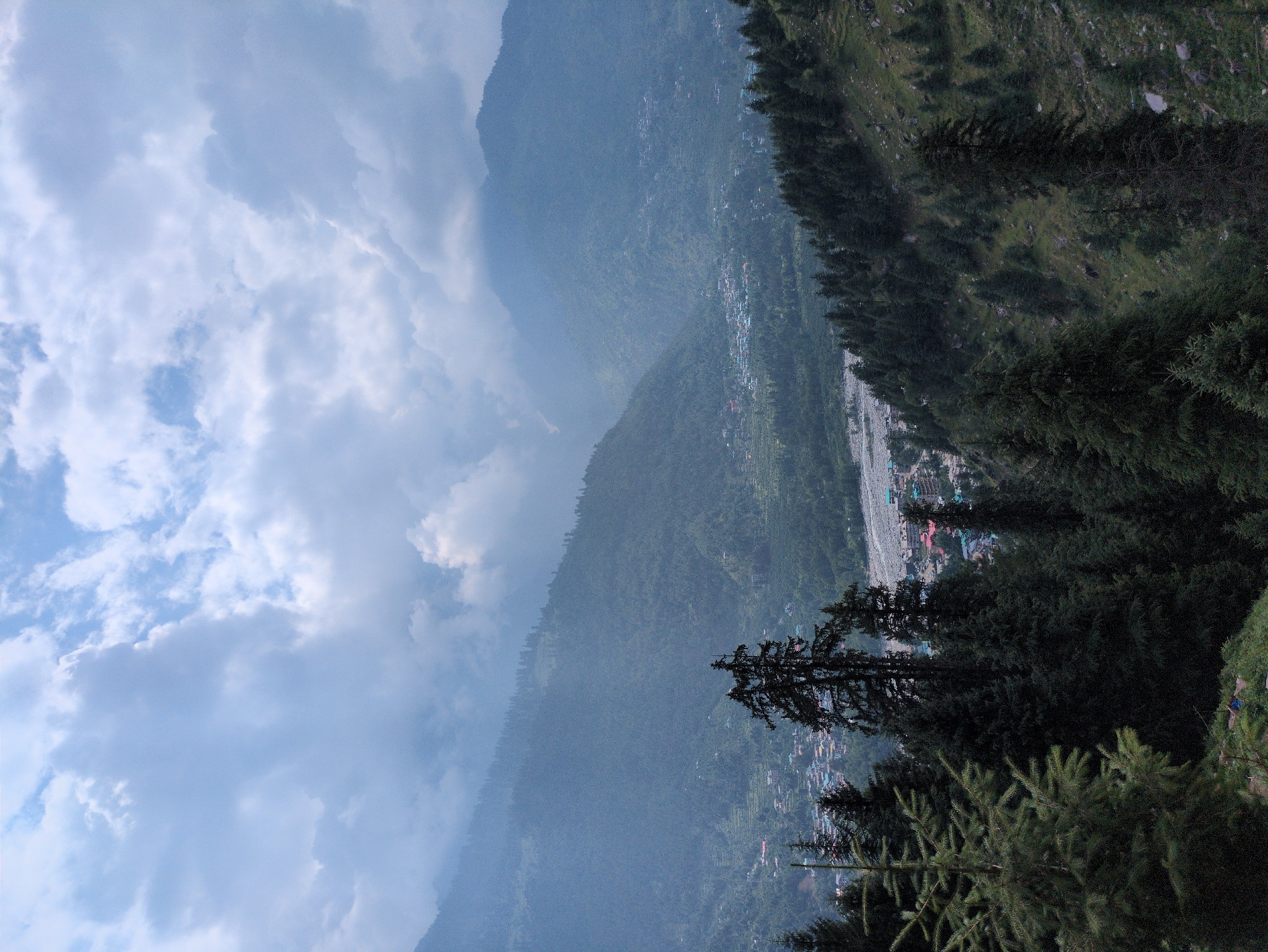 Waterfall visit in the hills above Manali