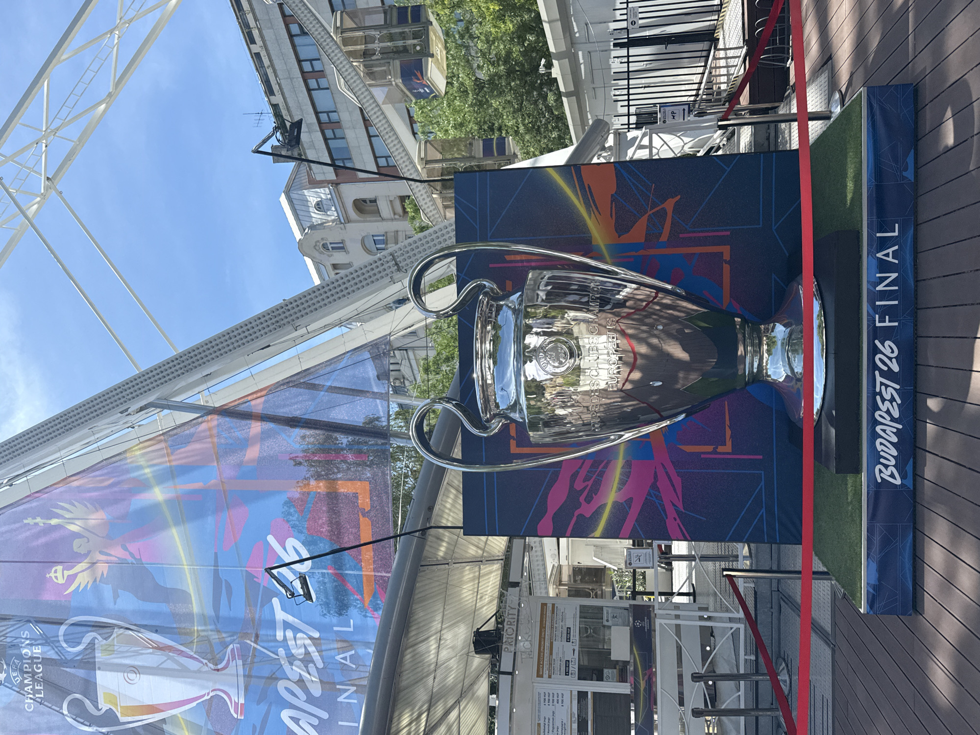 Champions League trophy displayed in Budapest for 2026 final