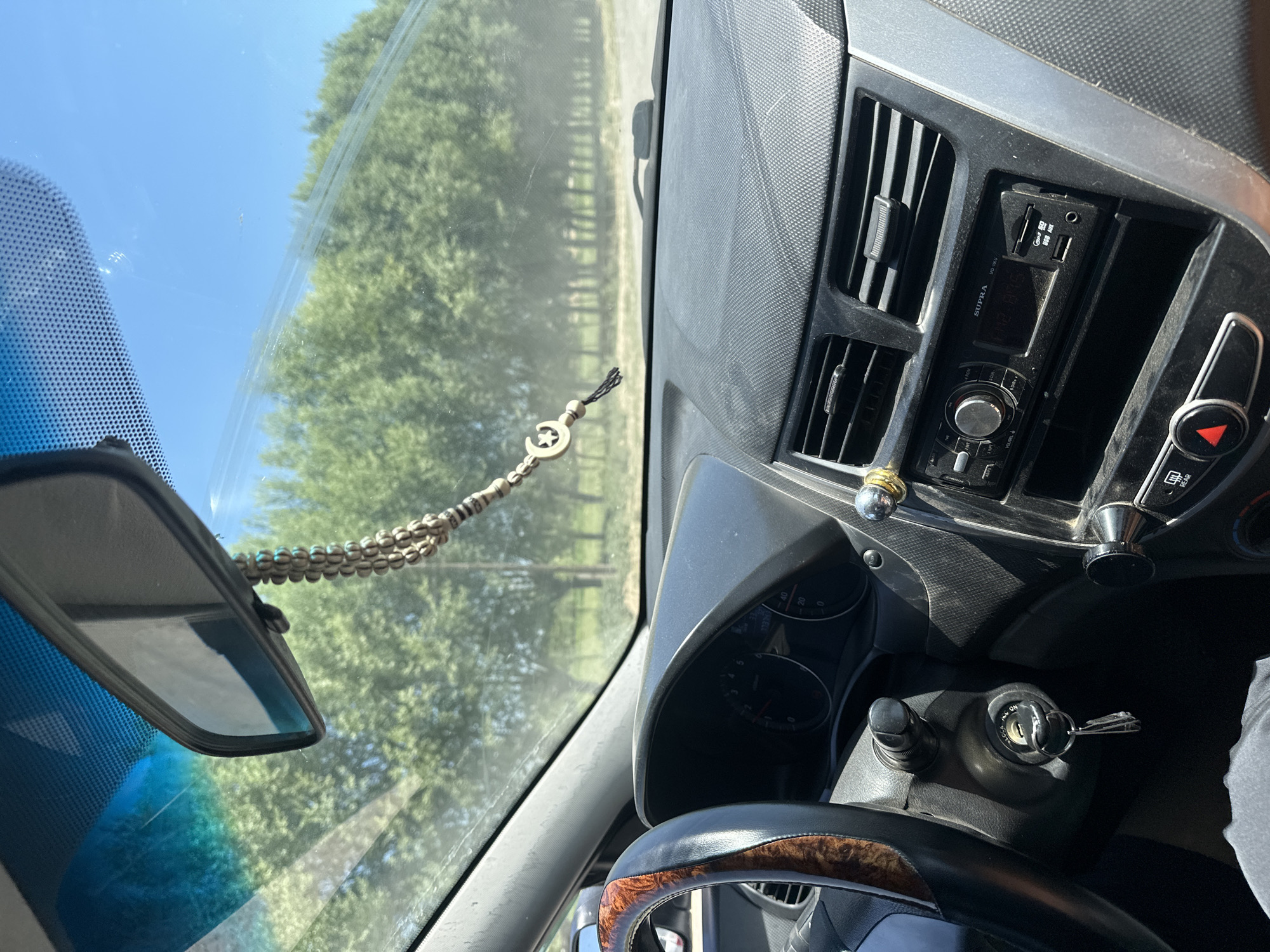 Driving through rural Kyzyl-Shark on a dirt road