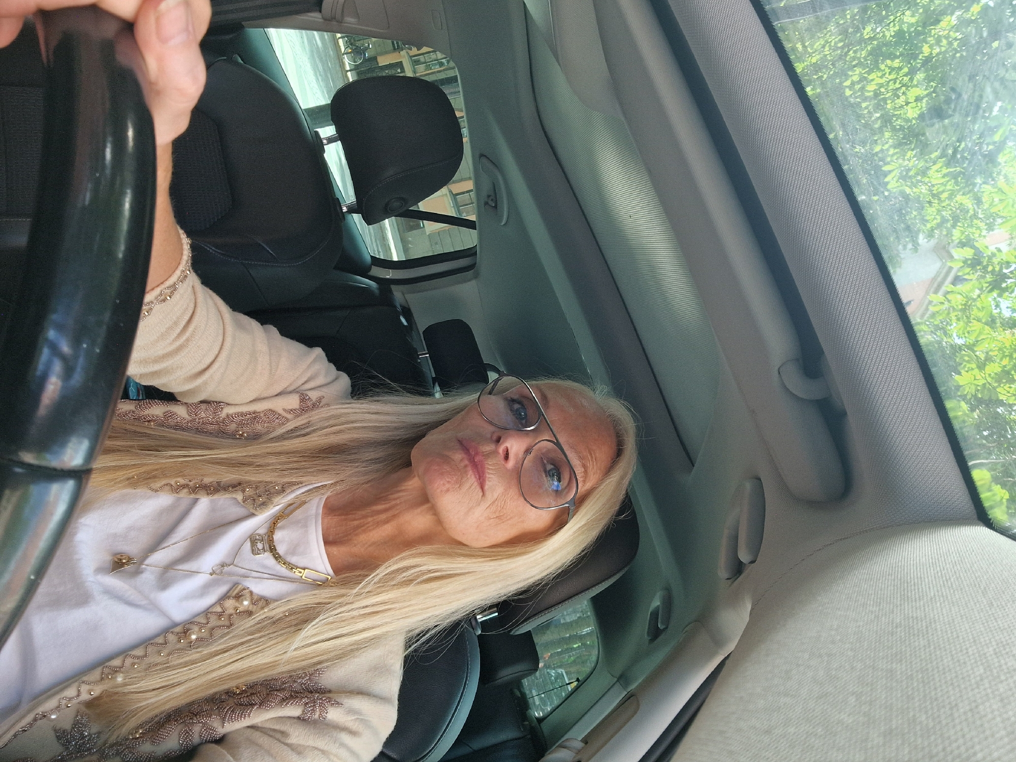 Sitting in the driver's seat somewhere in Stockholm