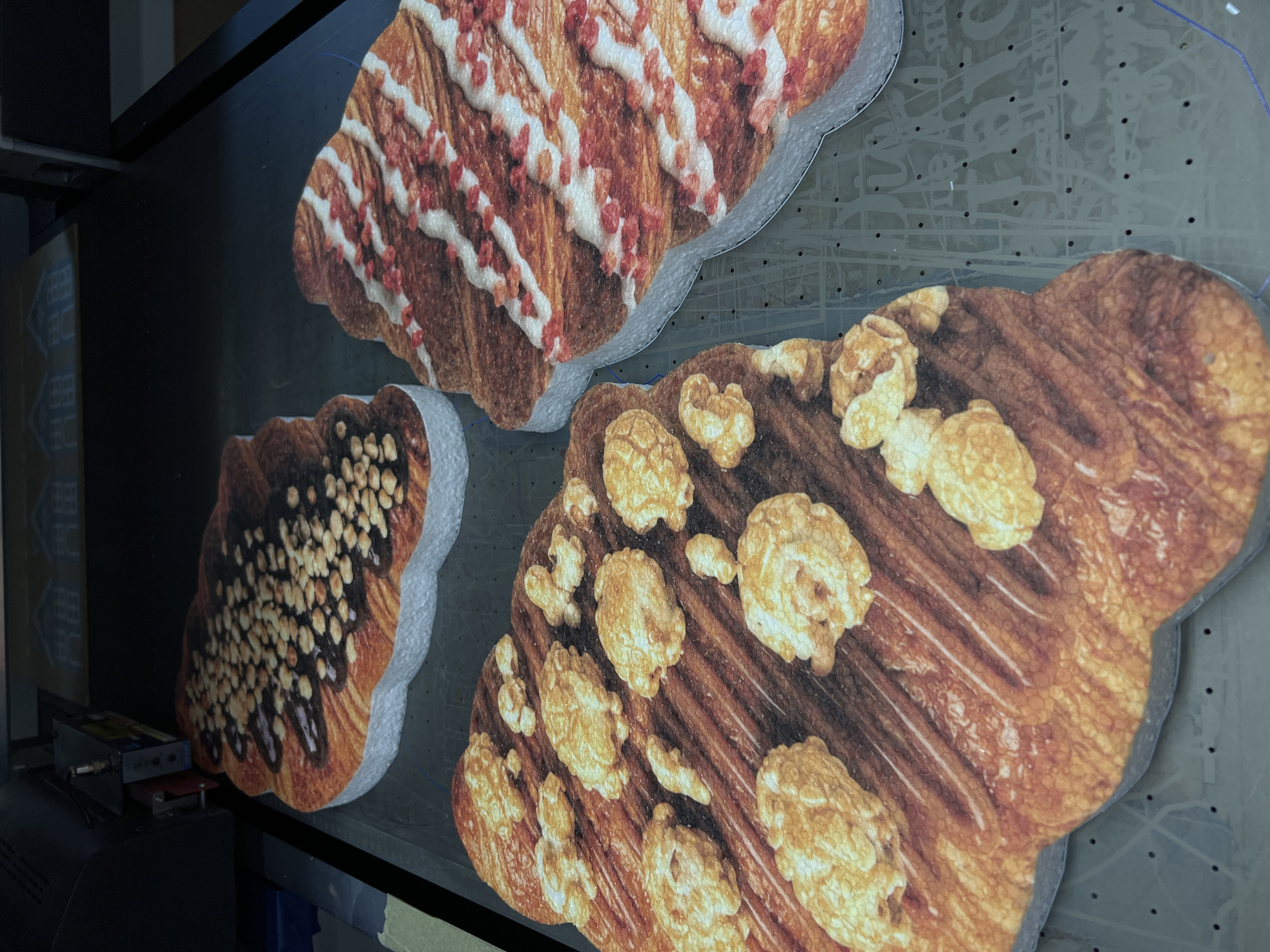Industrial facility produces decorative cut-outs including snowflakes, food shapes