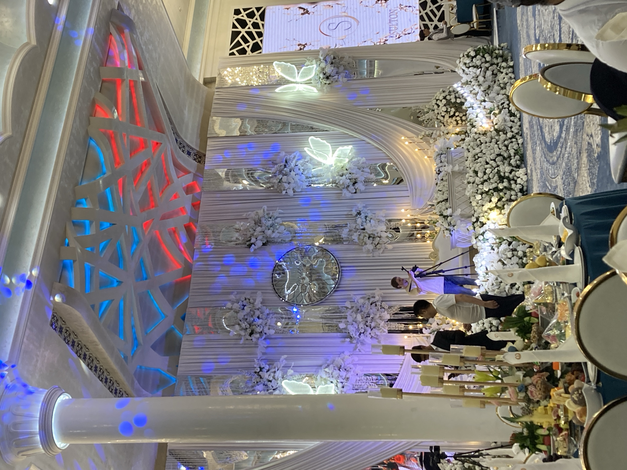 Elegant wedding celebration underway in a decorated Tashkent venue